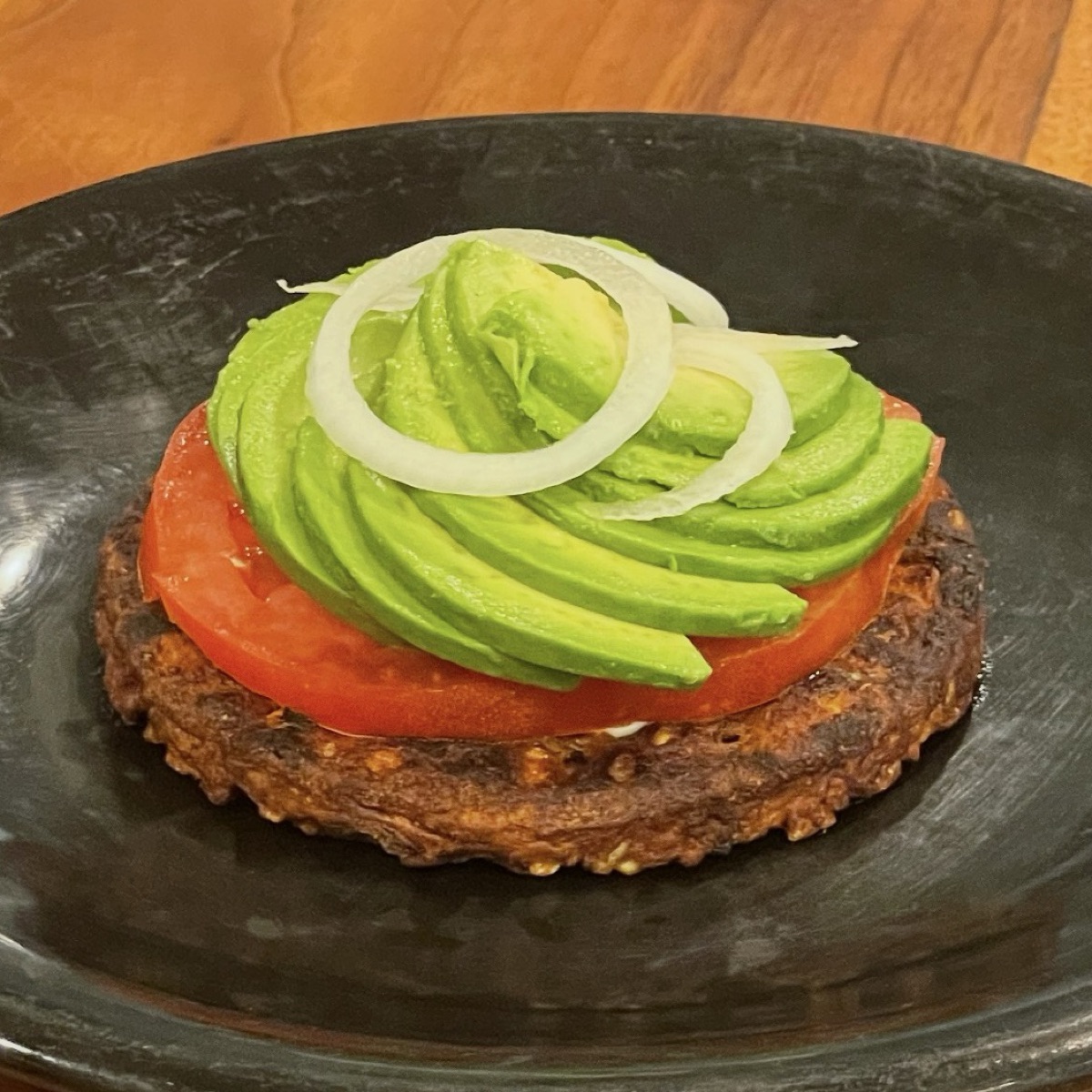 Crispy Vegetarian Black Bean Burger with Avocado