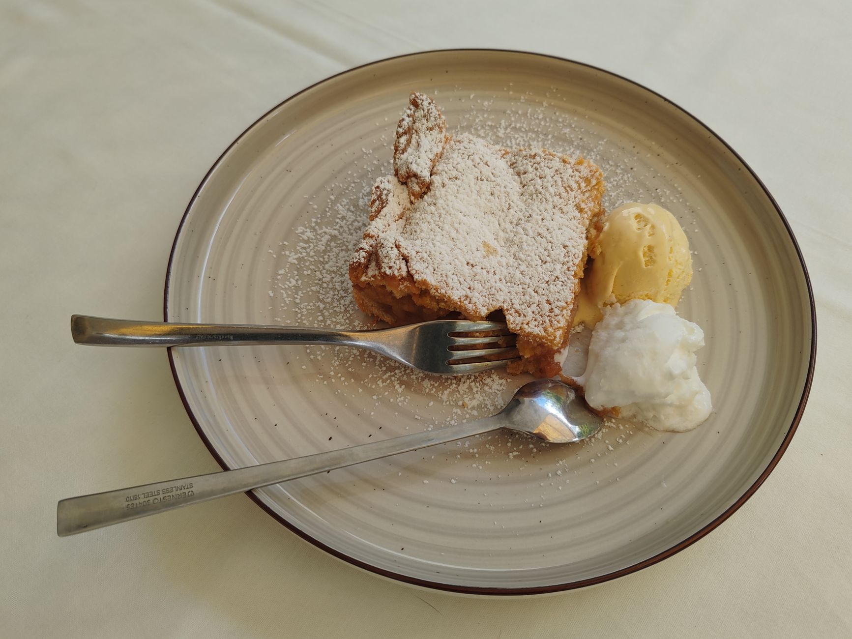 Apple Strudel with Vanilla Ice Cream