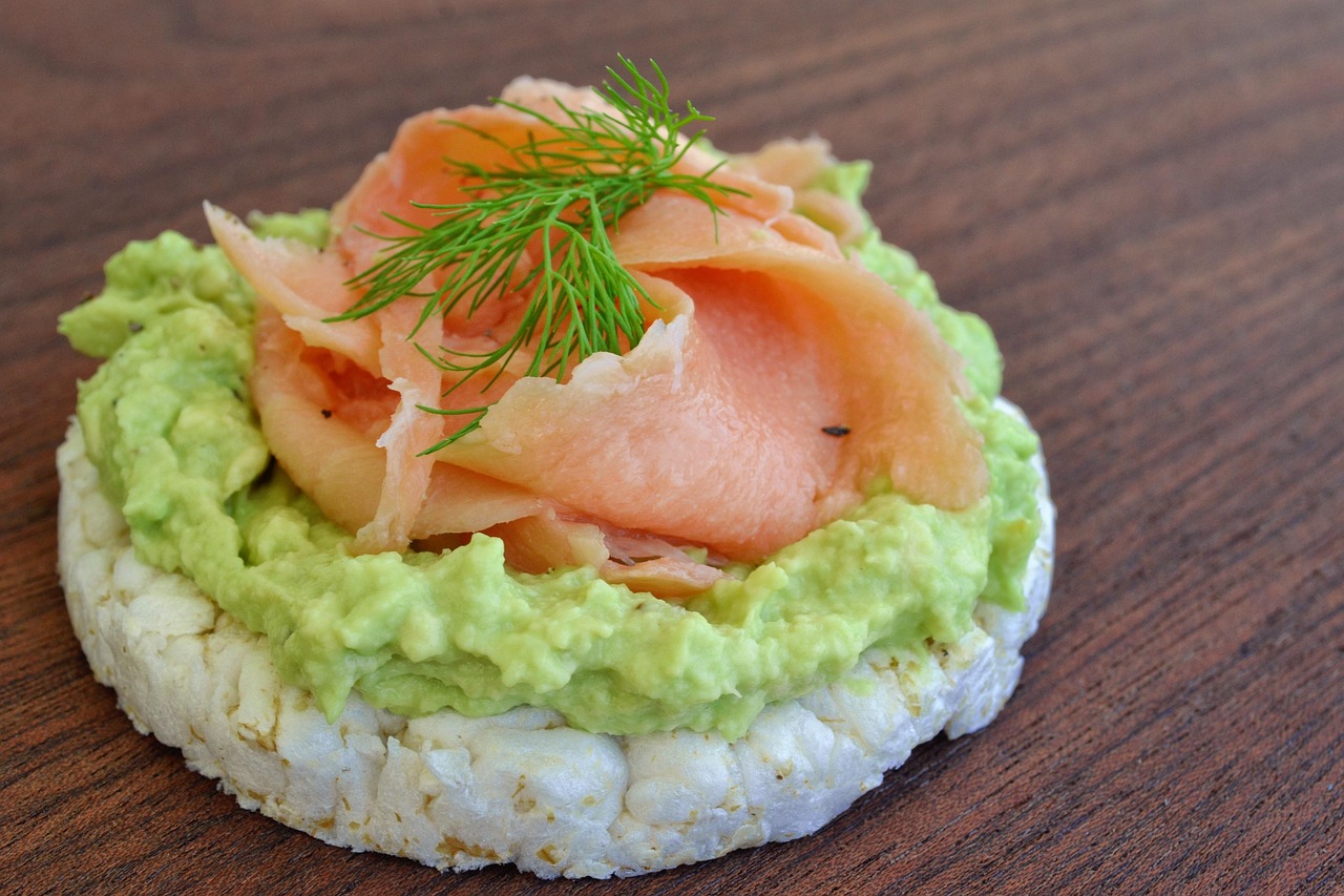 Avocado and Smoked Salmon on a Cracker