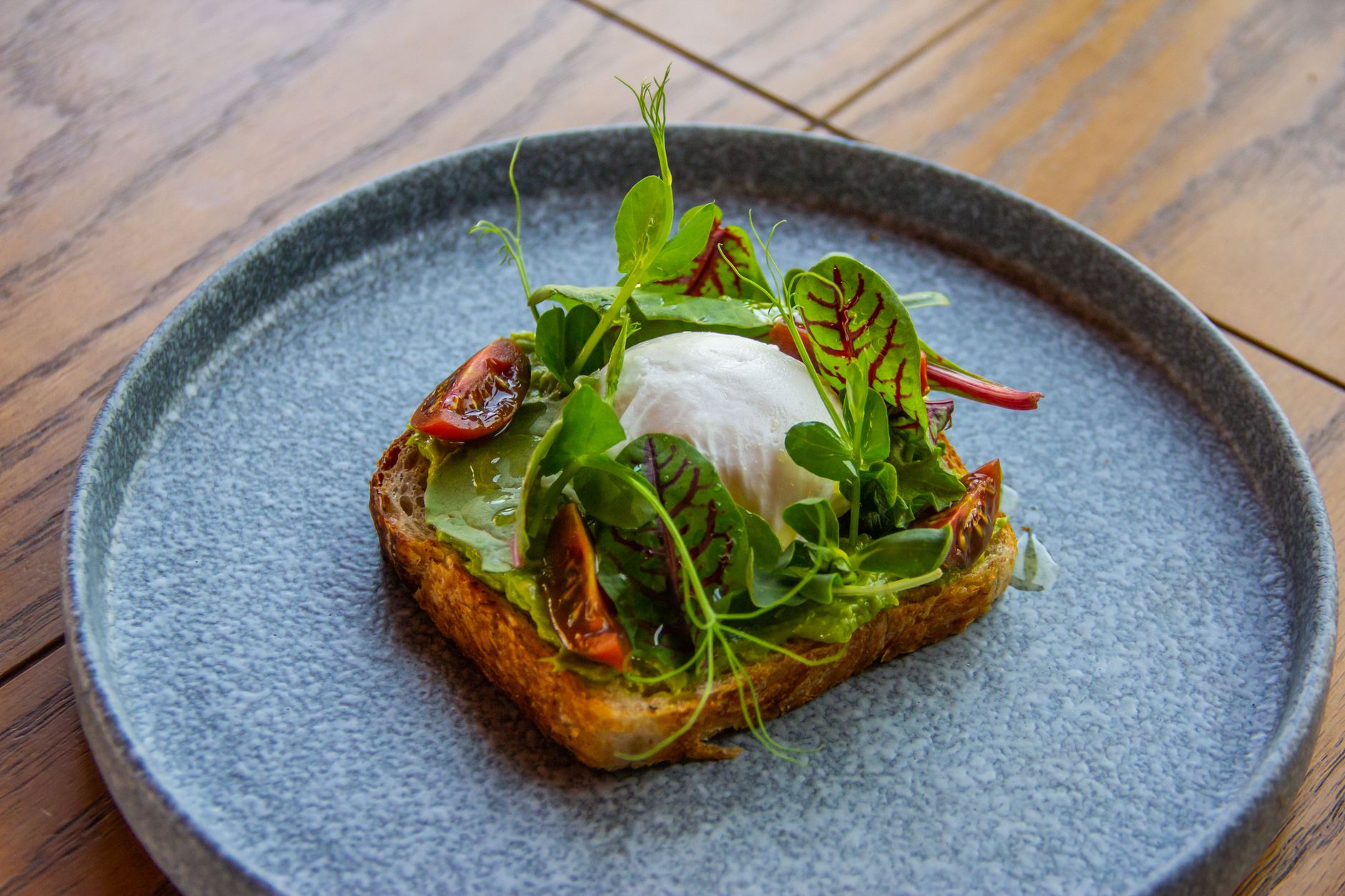 Avocado Toast with Poached Egg and Microgreens