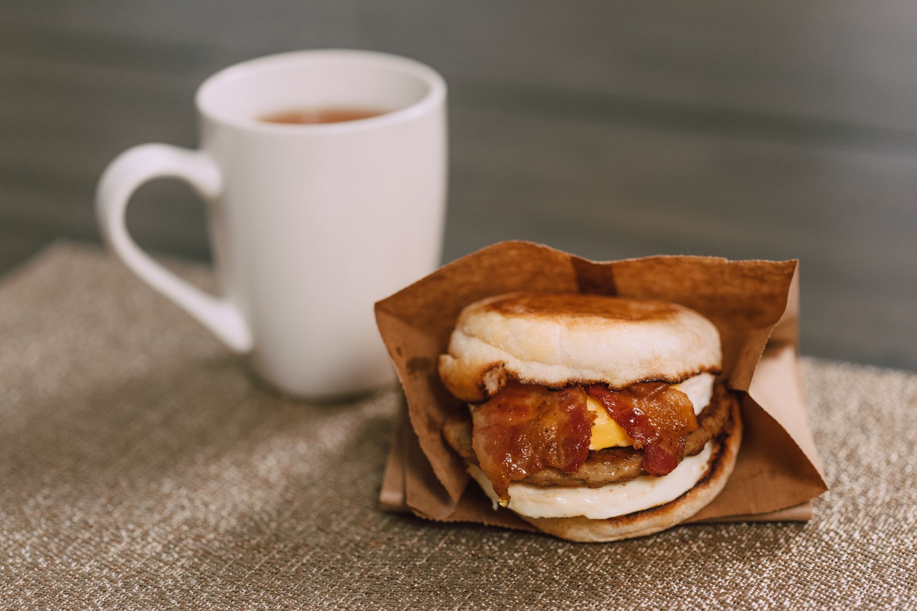 Bacon, Egg, and Cheese Breakfast Sandwich
