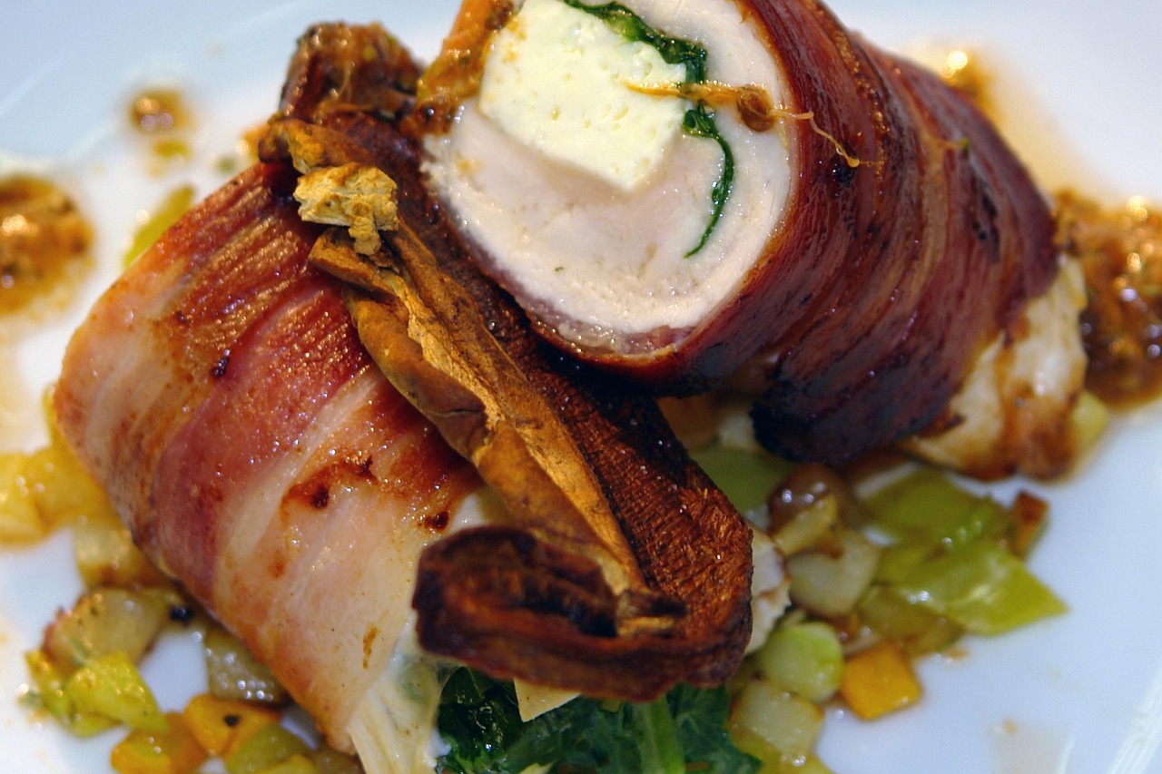 Bacon-Wrapped Chicken Breast with Herb Butter