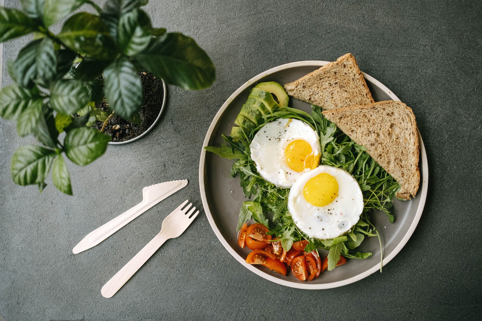 Baked Eggs with Greens and Toast