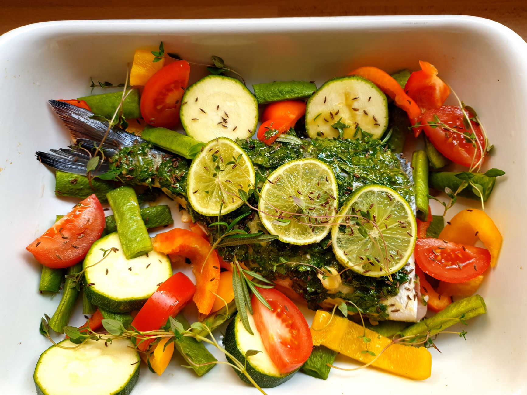 Baked Sea Bream with Vegetables