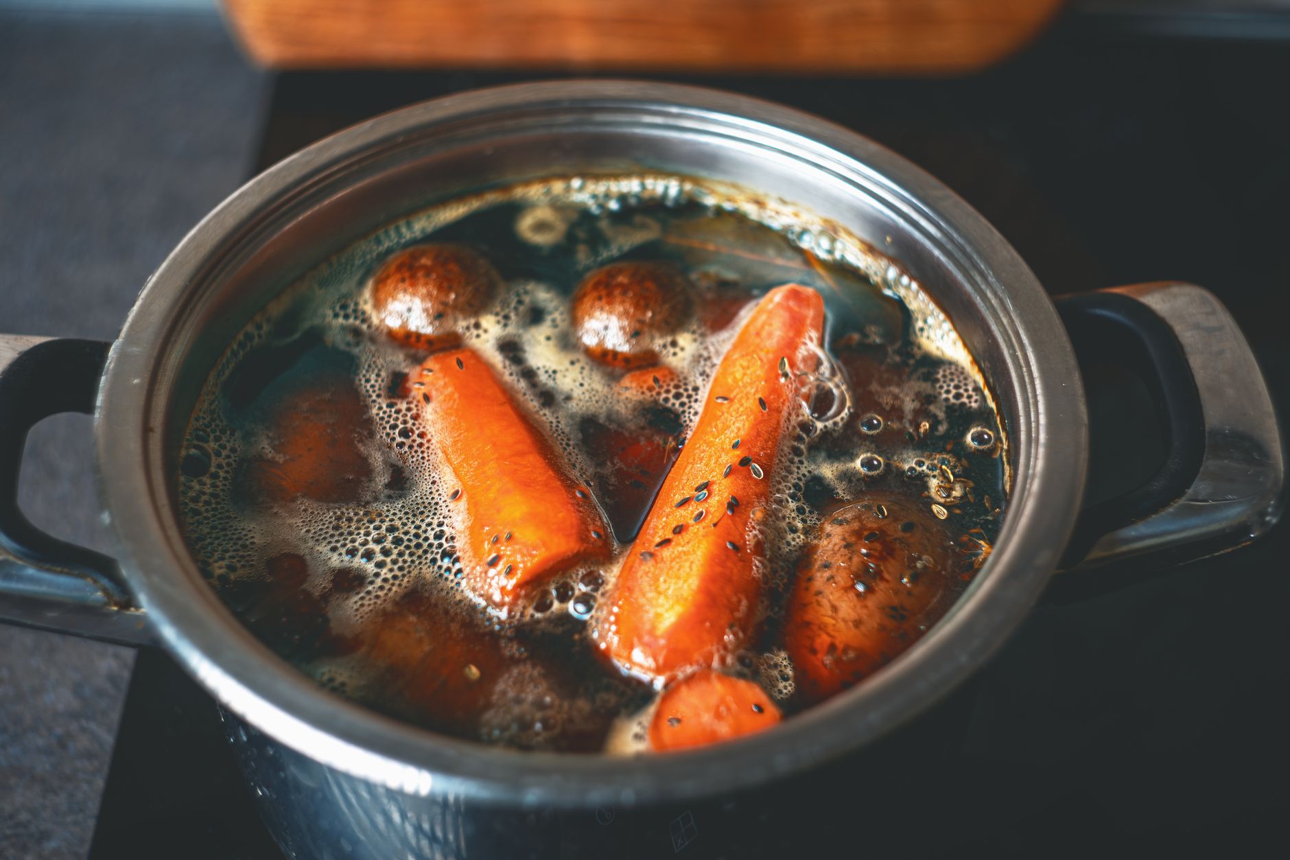Beef and Vegetable Broth with Carrots and Potatoes