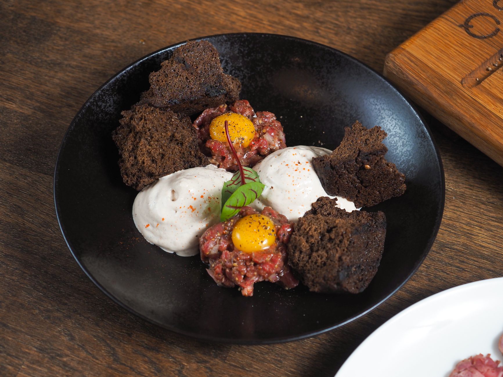 Beef Tartare with Injera and Yogurt