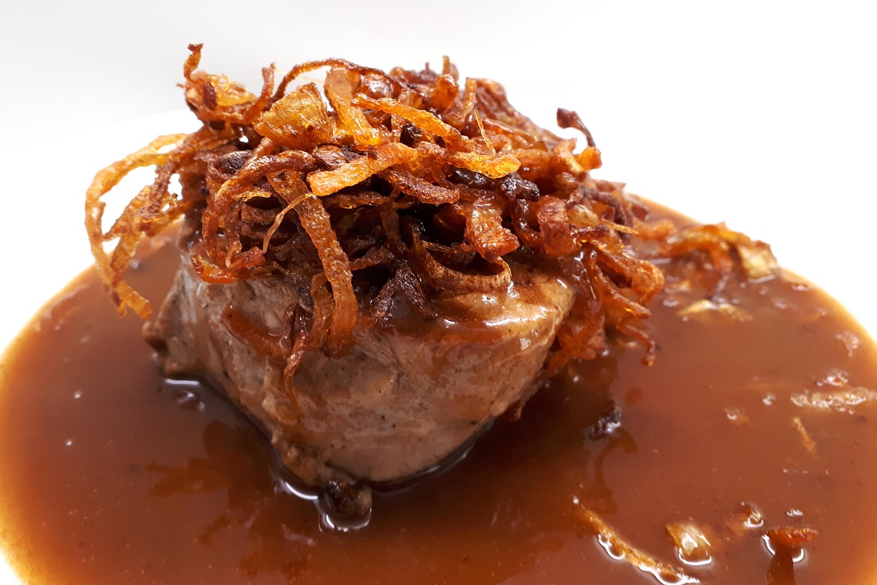 Beef Tenderloin with Caramelized Onions