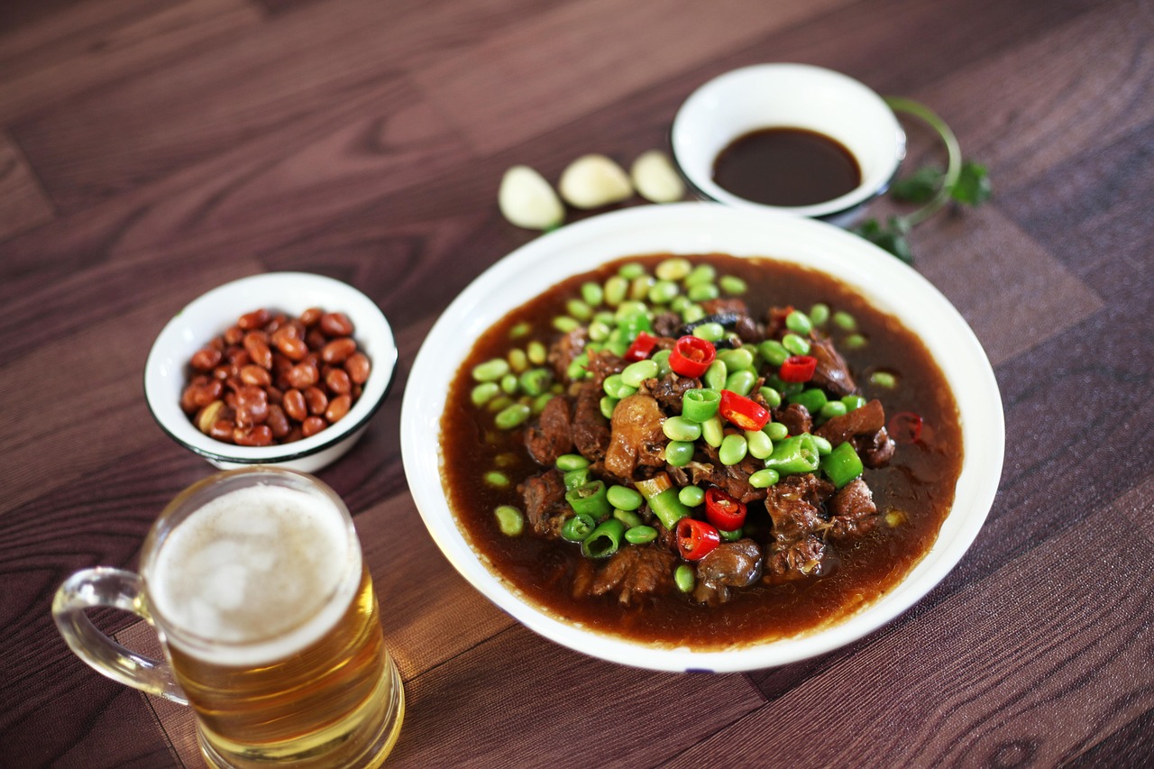 Braised Pork Belly with Edamame