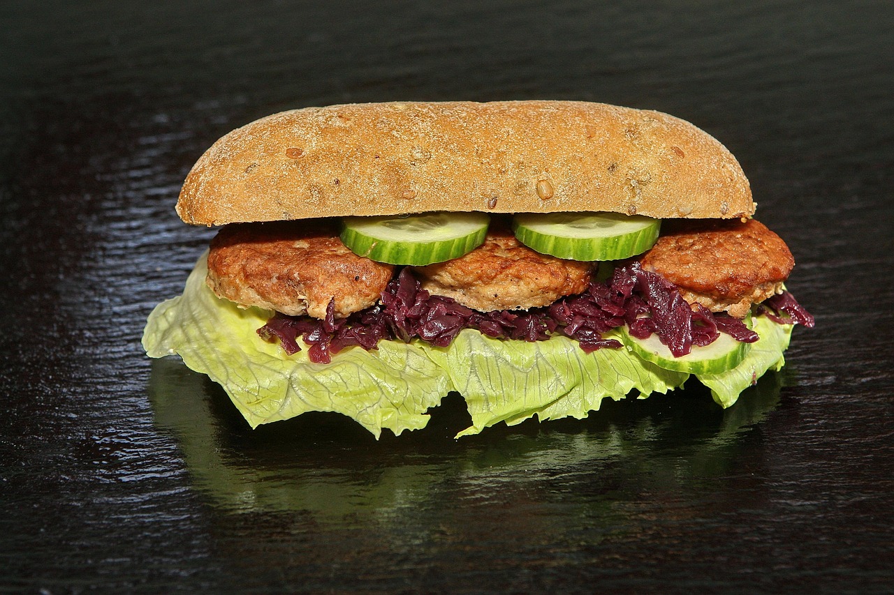 Bratwurst Sandwich with Sauerkraut and Cucumber