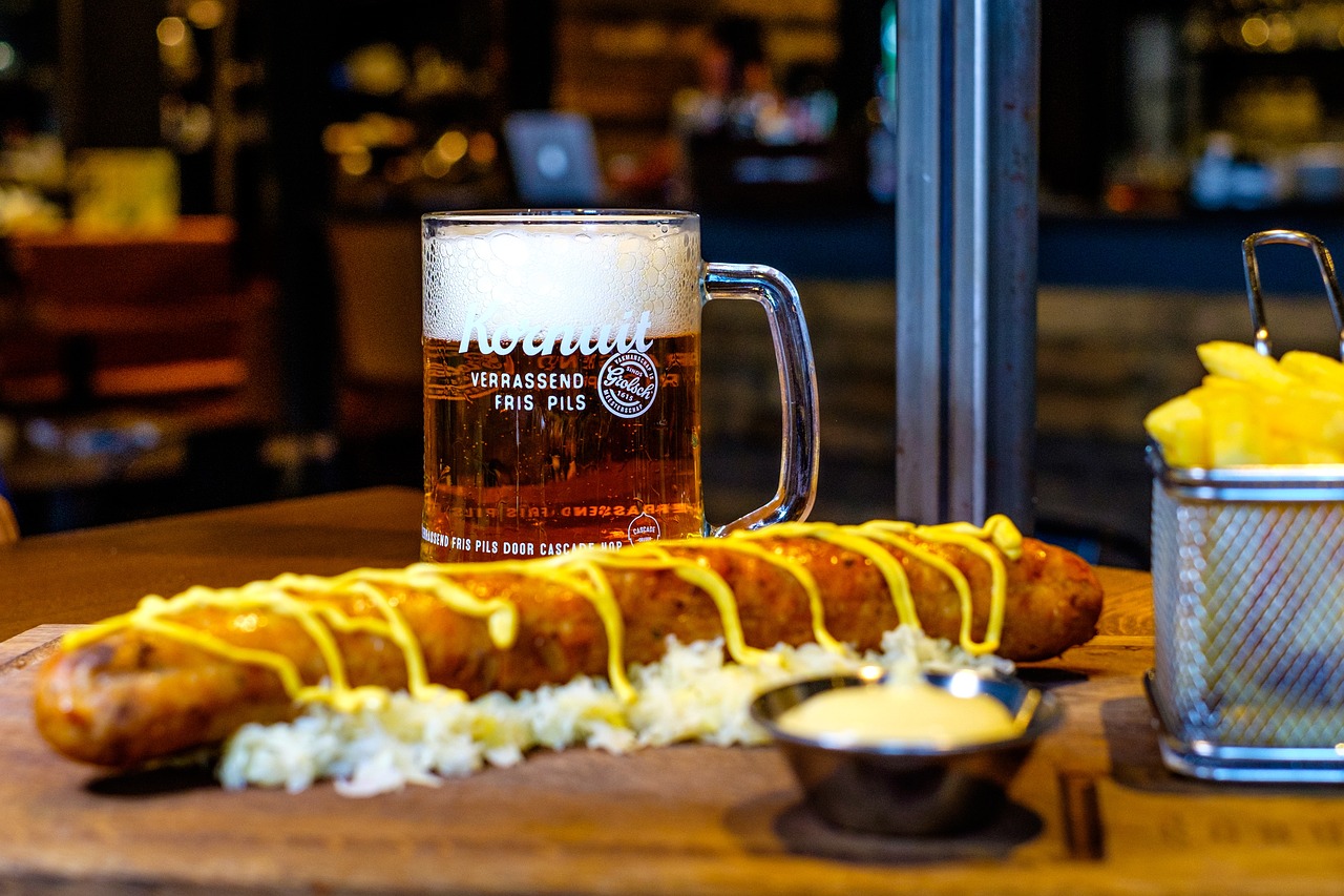 Bratwurst with Potato Salad and Mustard