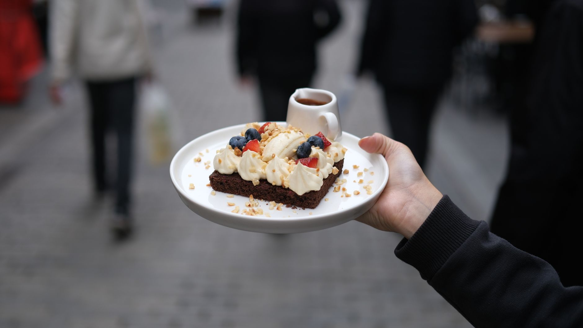 Brownie with Whipped Cream and Berries