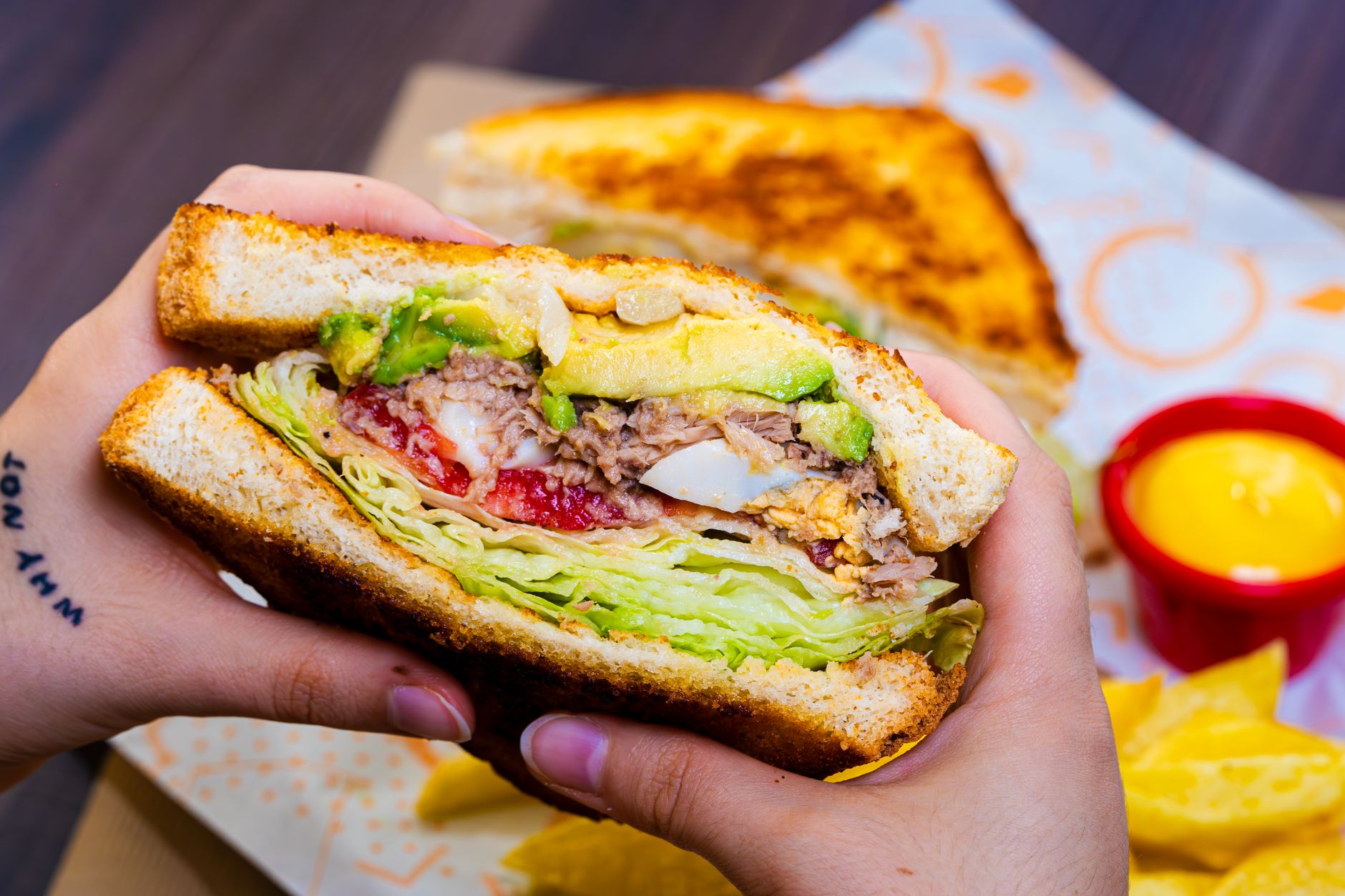 Burger Sandwich with Avocado and Egg