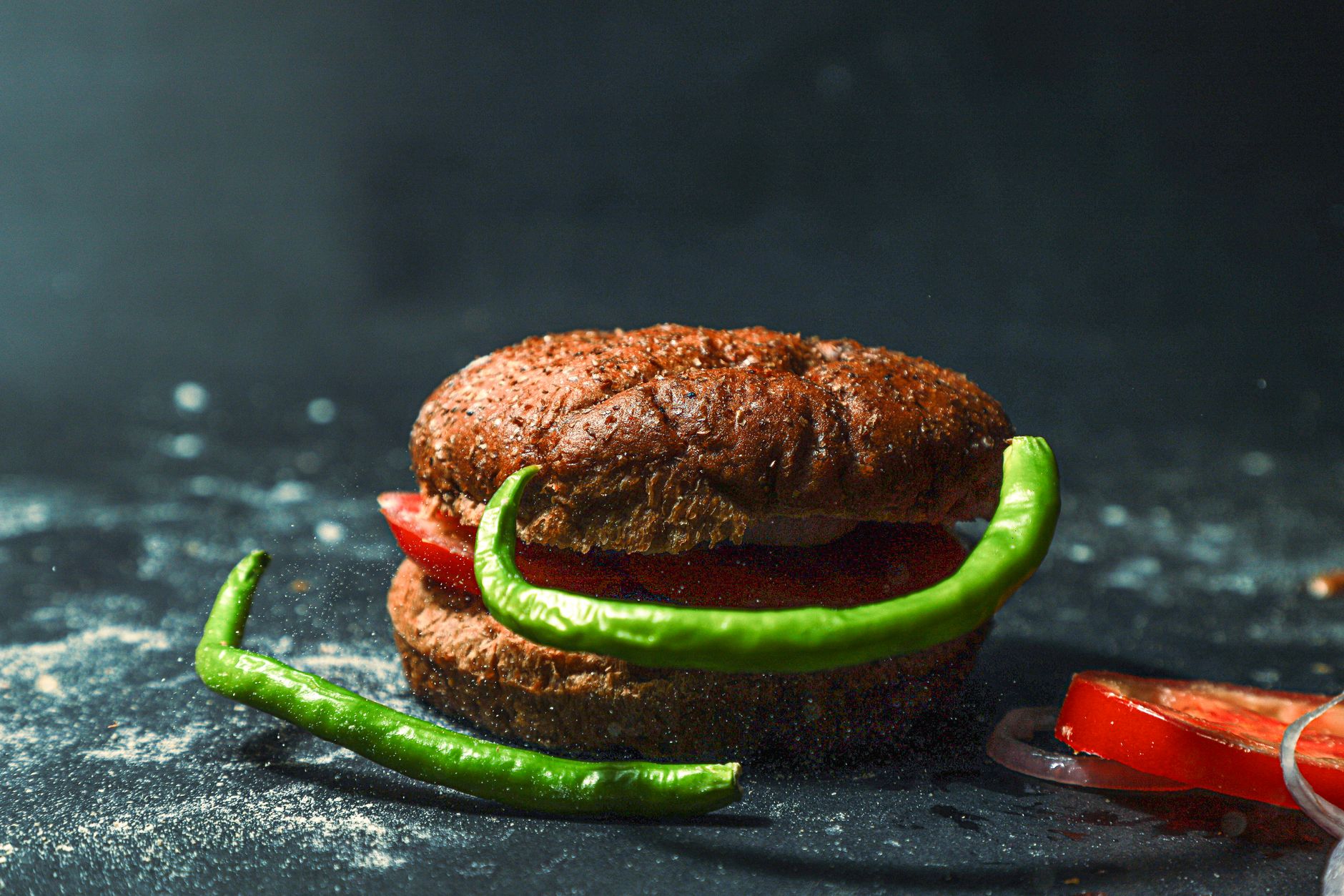 Burger with Green Chili