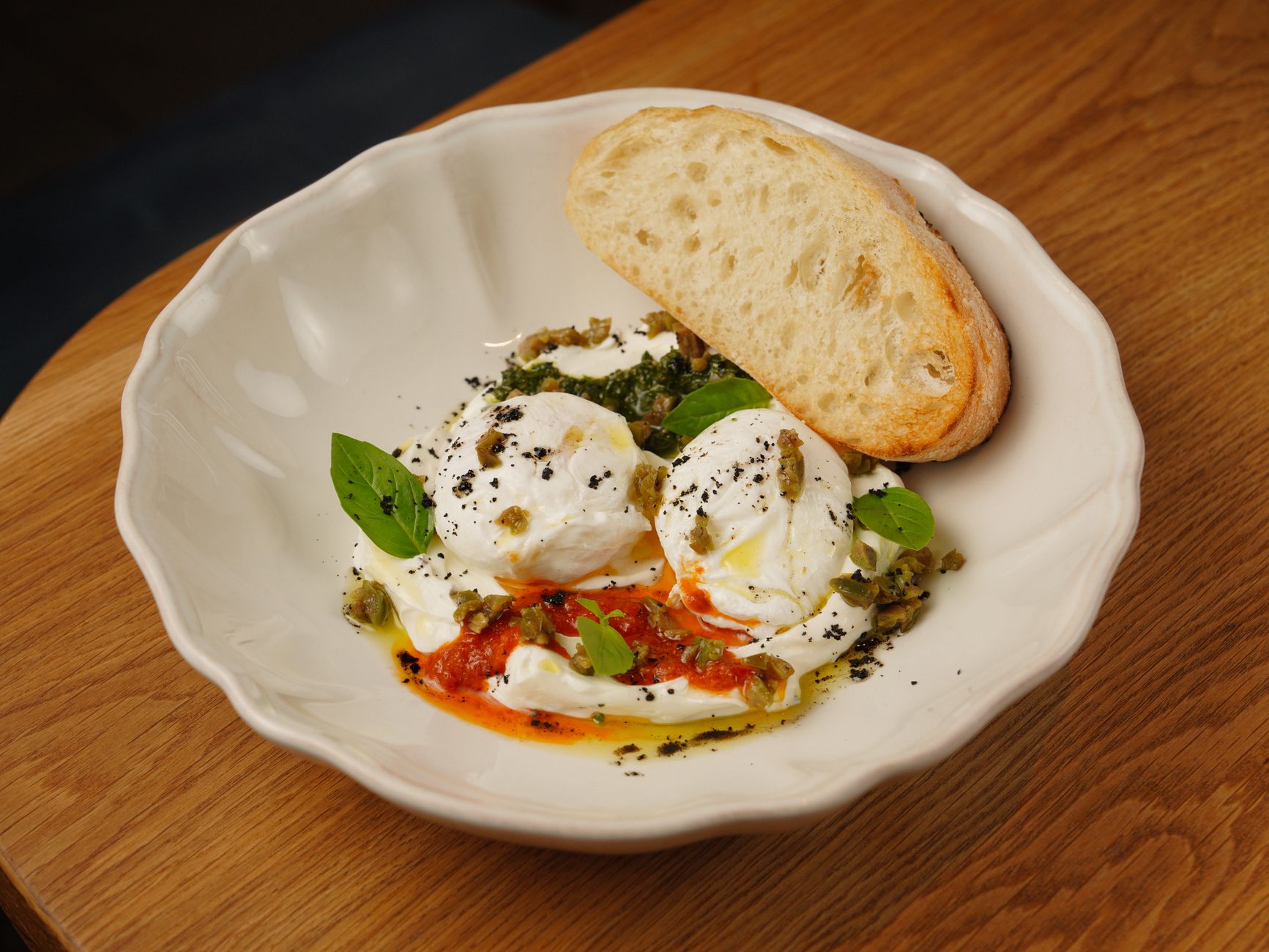 Burrata with Tomato and Pesto