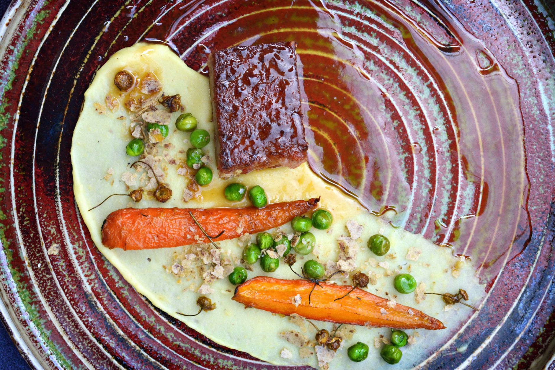 Carrots with Cream Sauce and Meat Cube