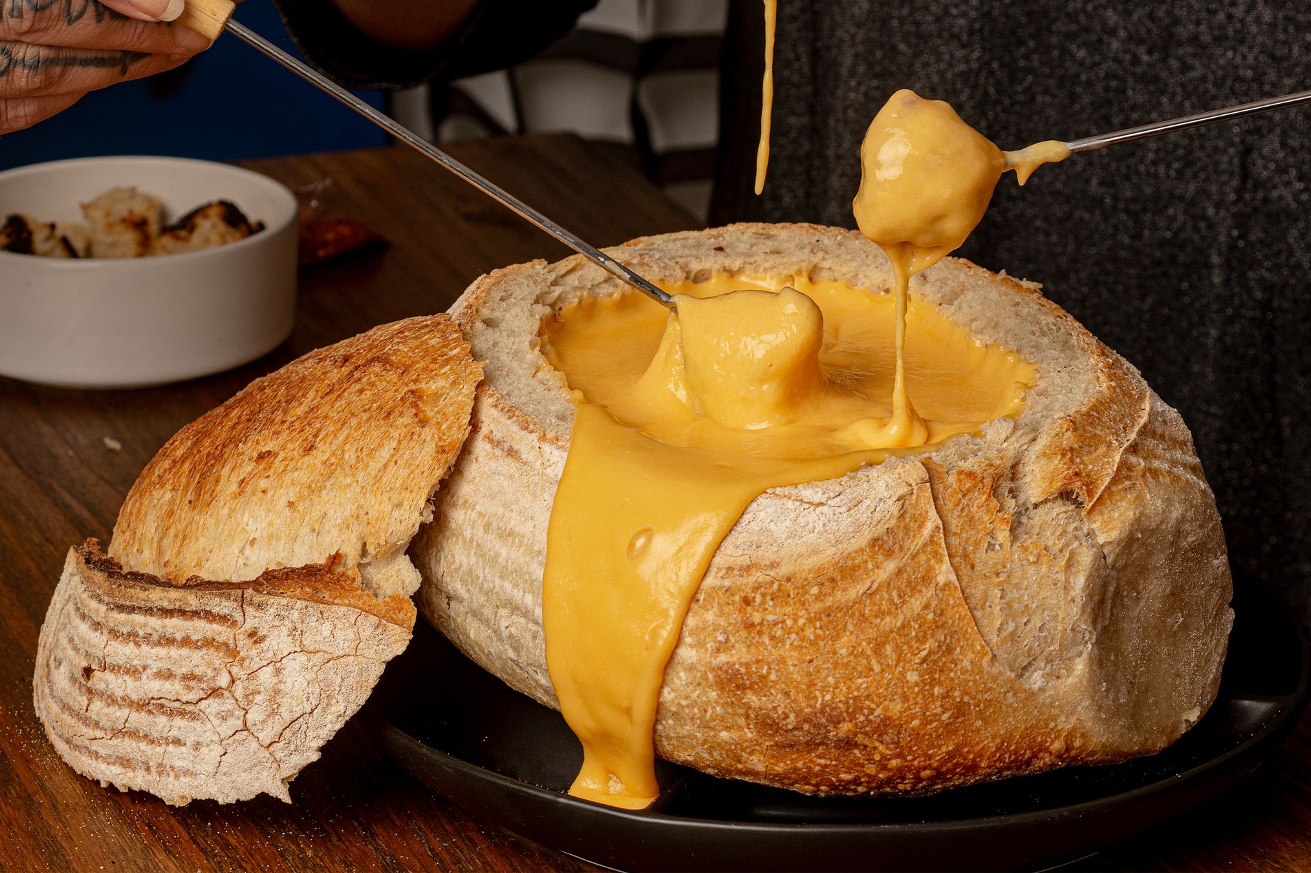 Cheese Fondue in Bread Bowl