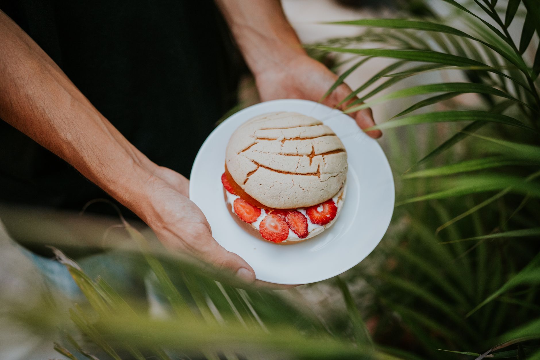Cheese Pancake with Strawberries
