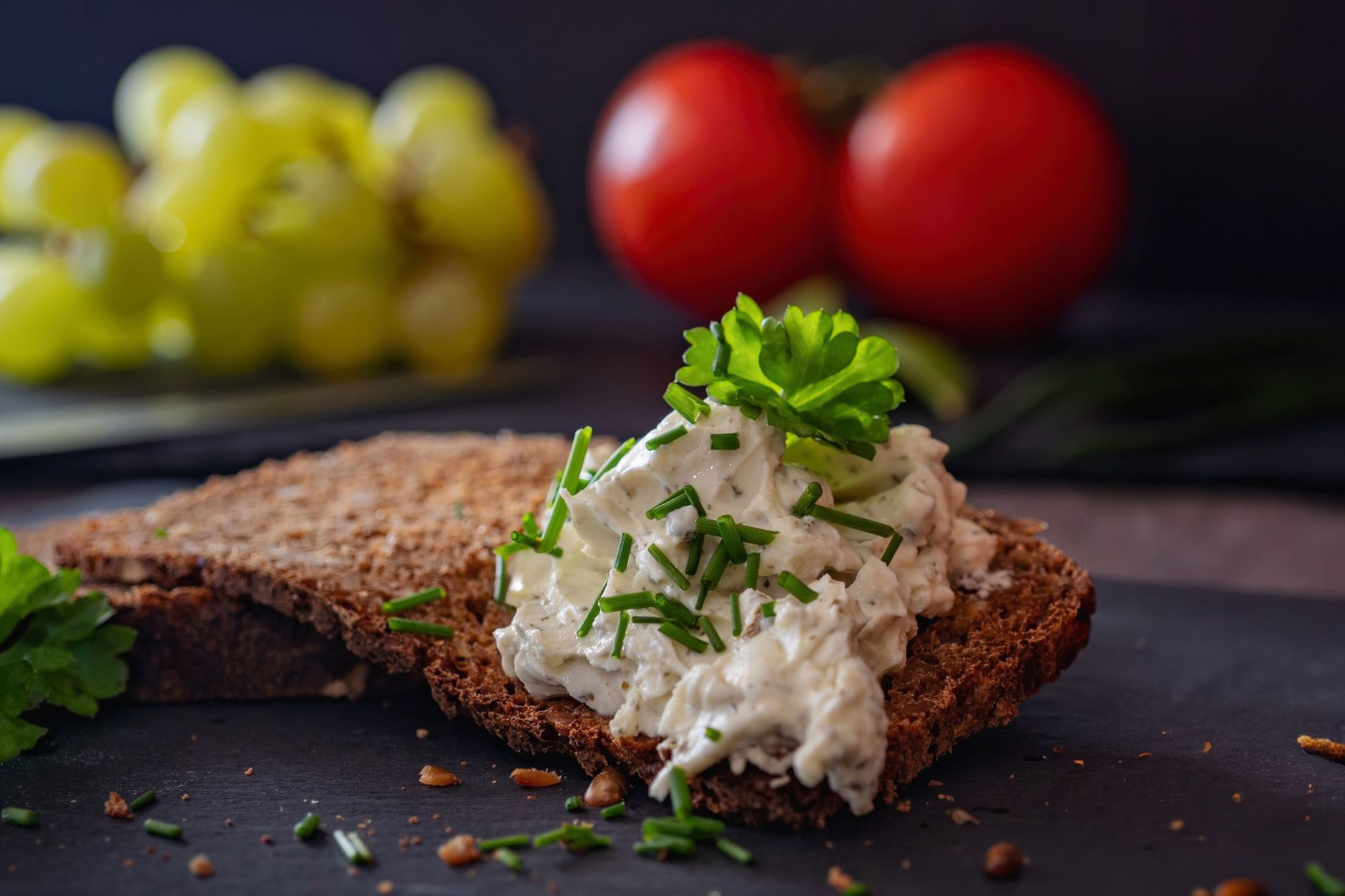 Cheese Spread on Rye Bread