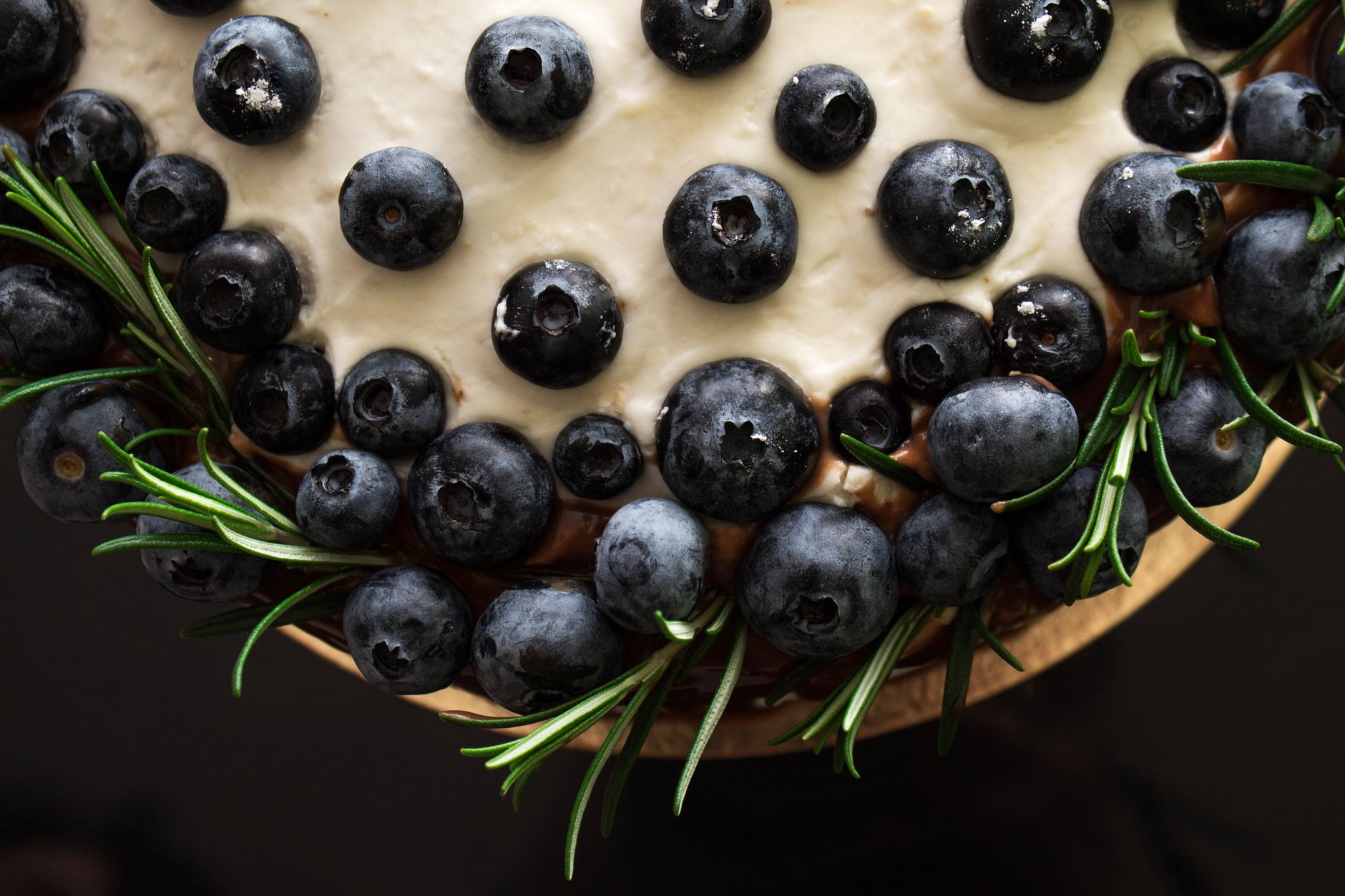 Chestnut Cake with Blueberries and Rosemary