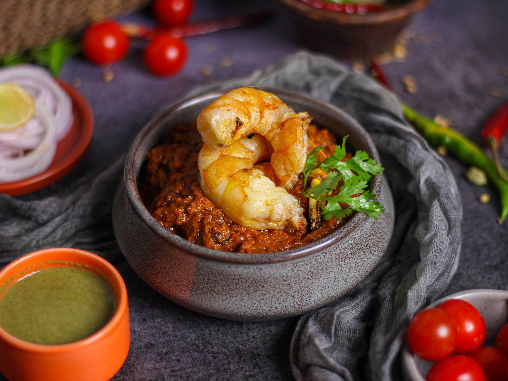 Chettinad prawn curry