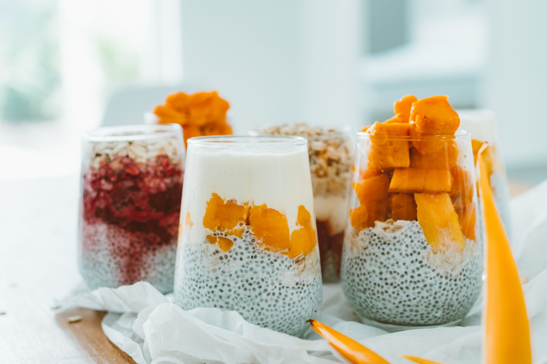 Chia Seed Pudding with Mango and Granola
