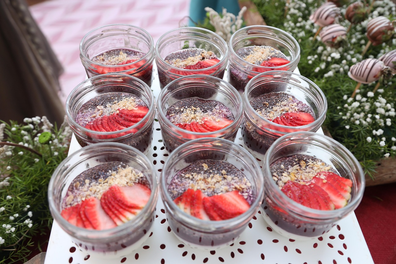 Chia Seed Pudding with Strawberries and Granola