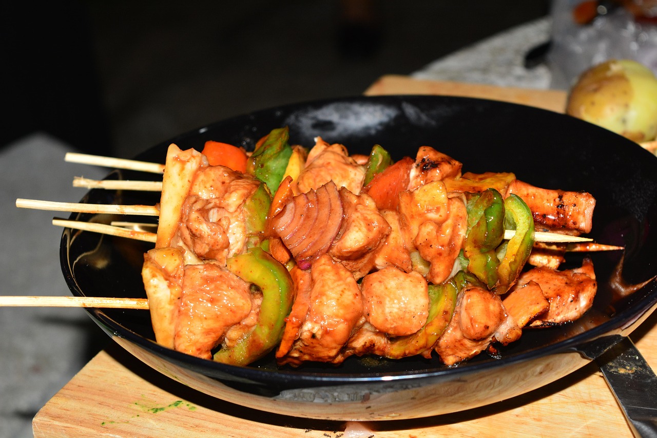 Chicken Skewers with Bell Peppers