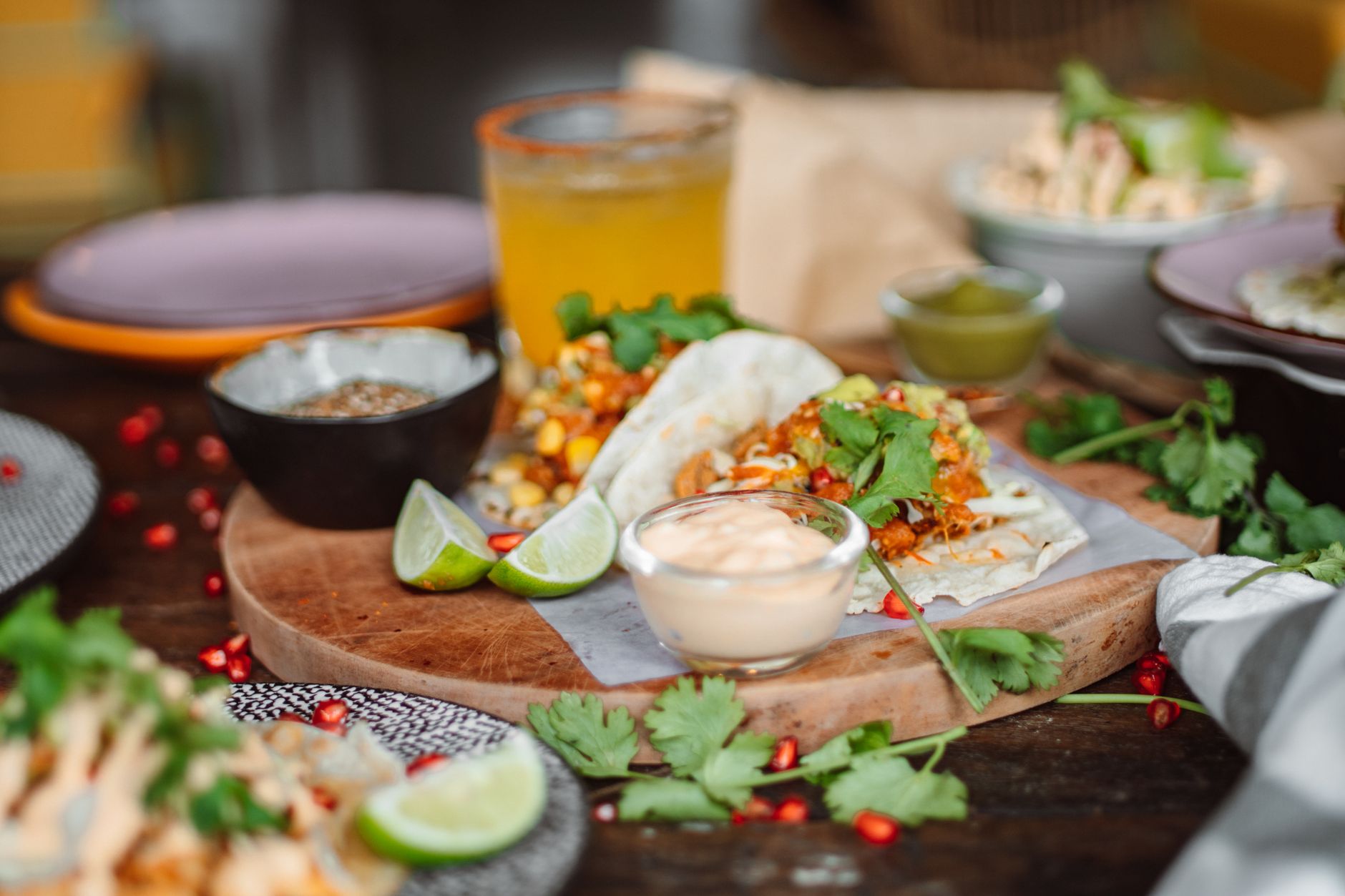 Chicken Tacos with Corn and Cilantro