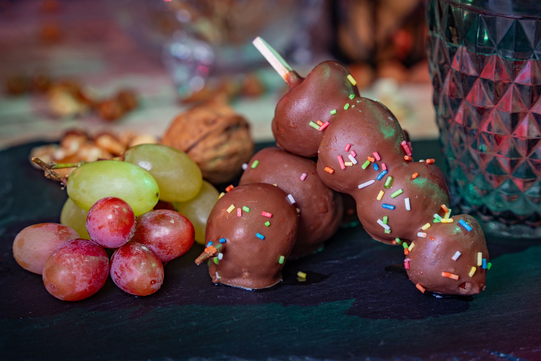 Chocolate-Covered Grapes with Sprinkles