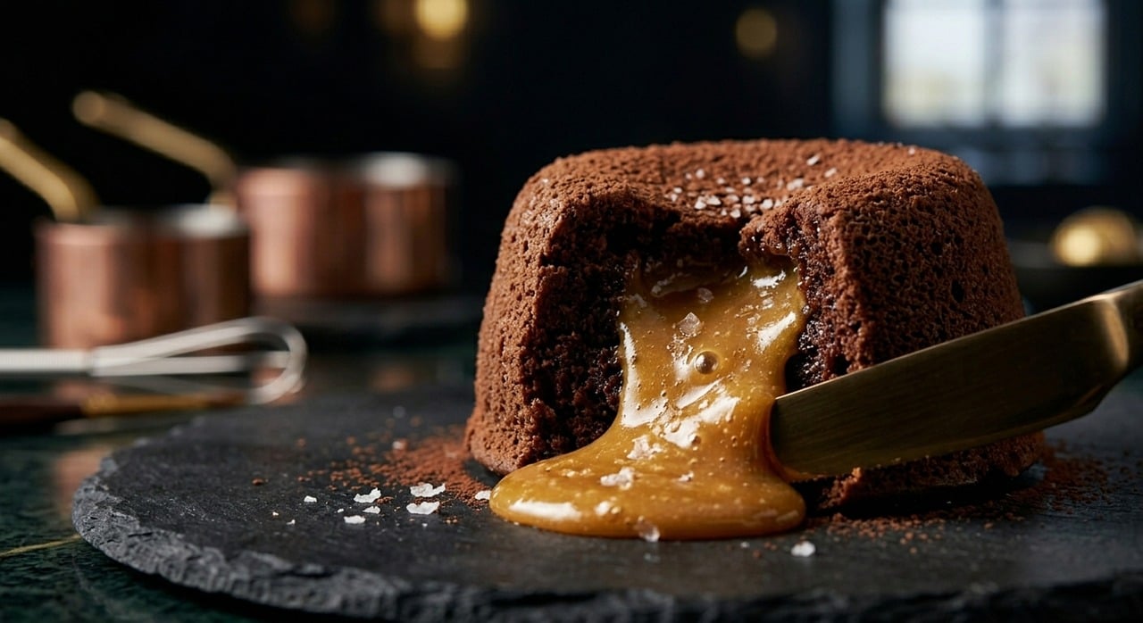 Chocolate Lava Cake with Salted Caramel