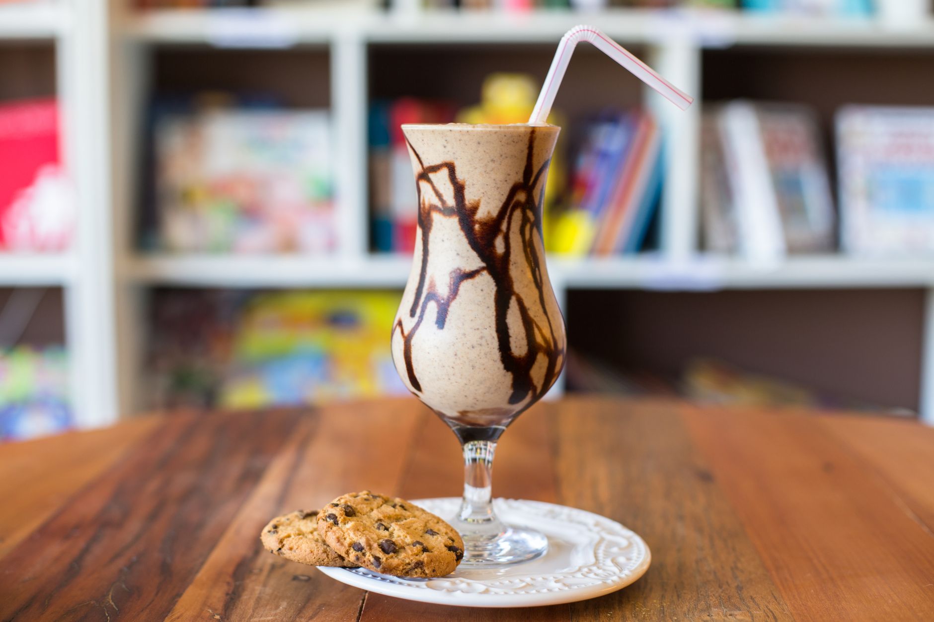Chocolate Milkshake with Chocolate Chip Cookie