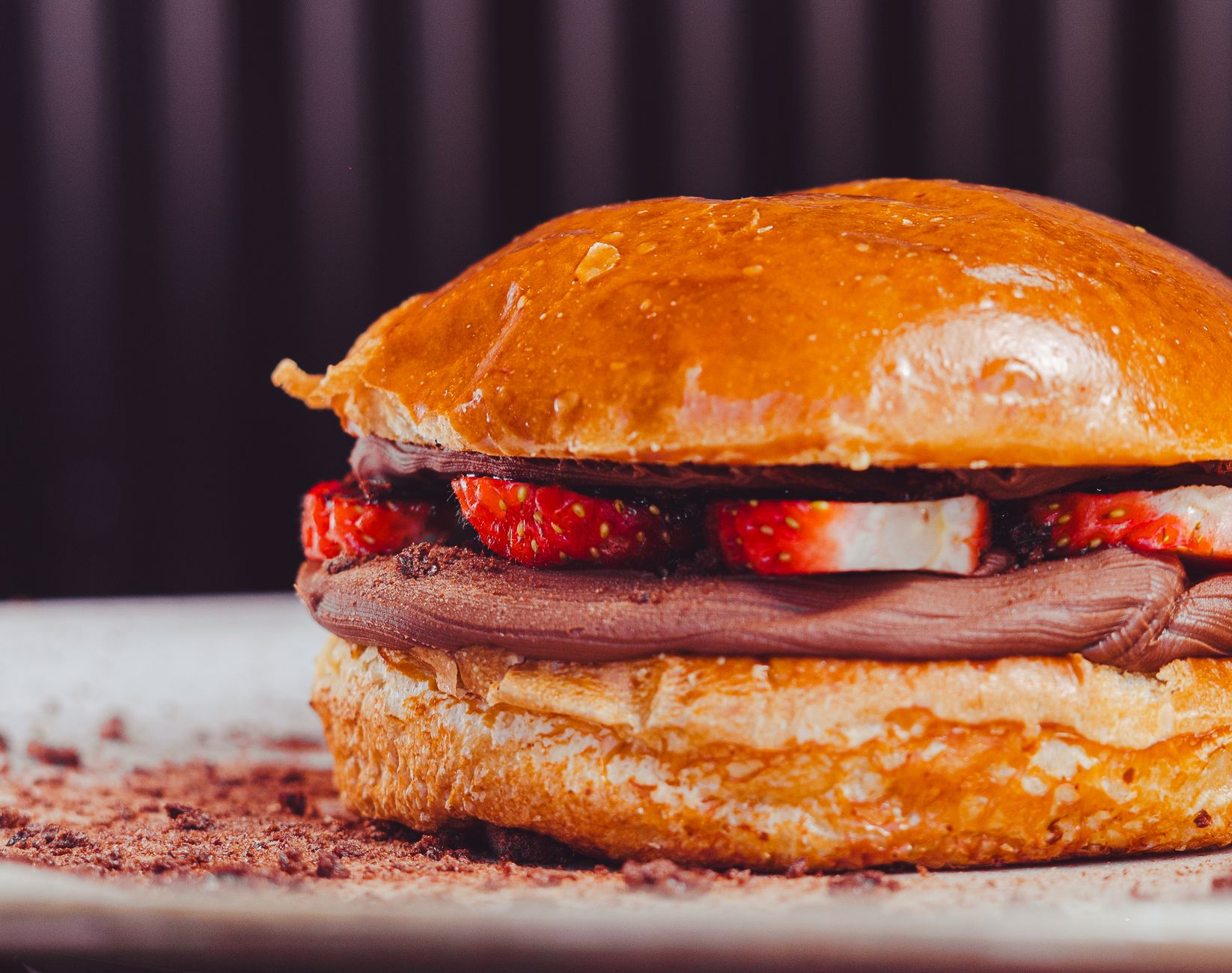 Chocolate Strawberry Brioche Sandwich