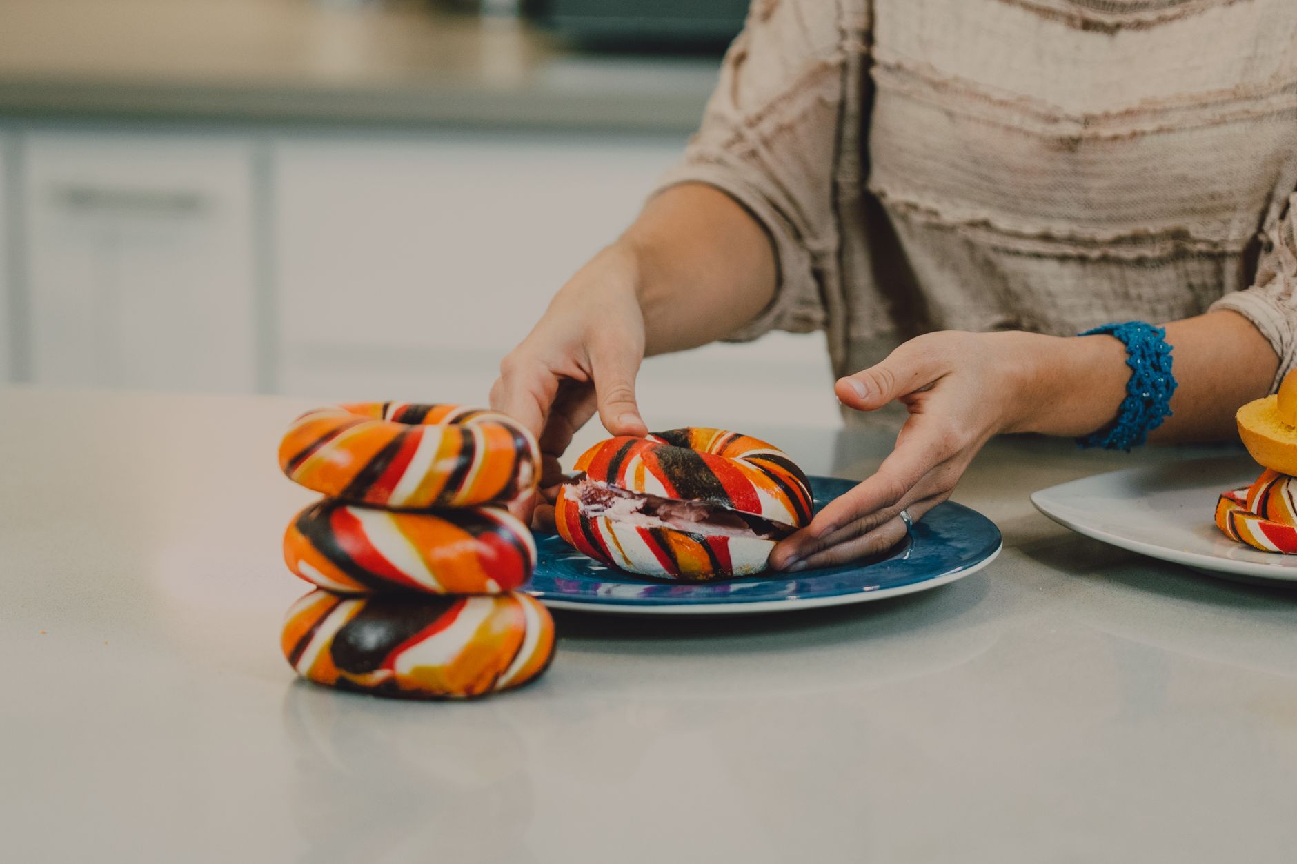 Colorful Striped Chocolate Cake