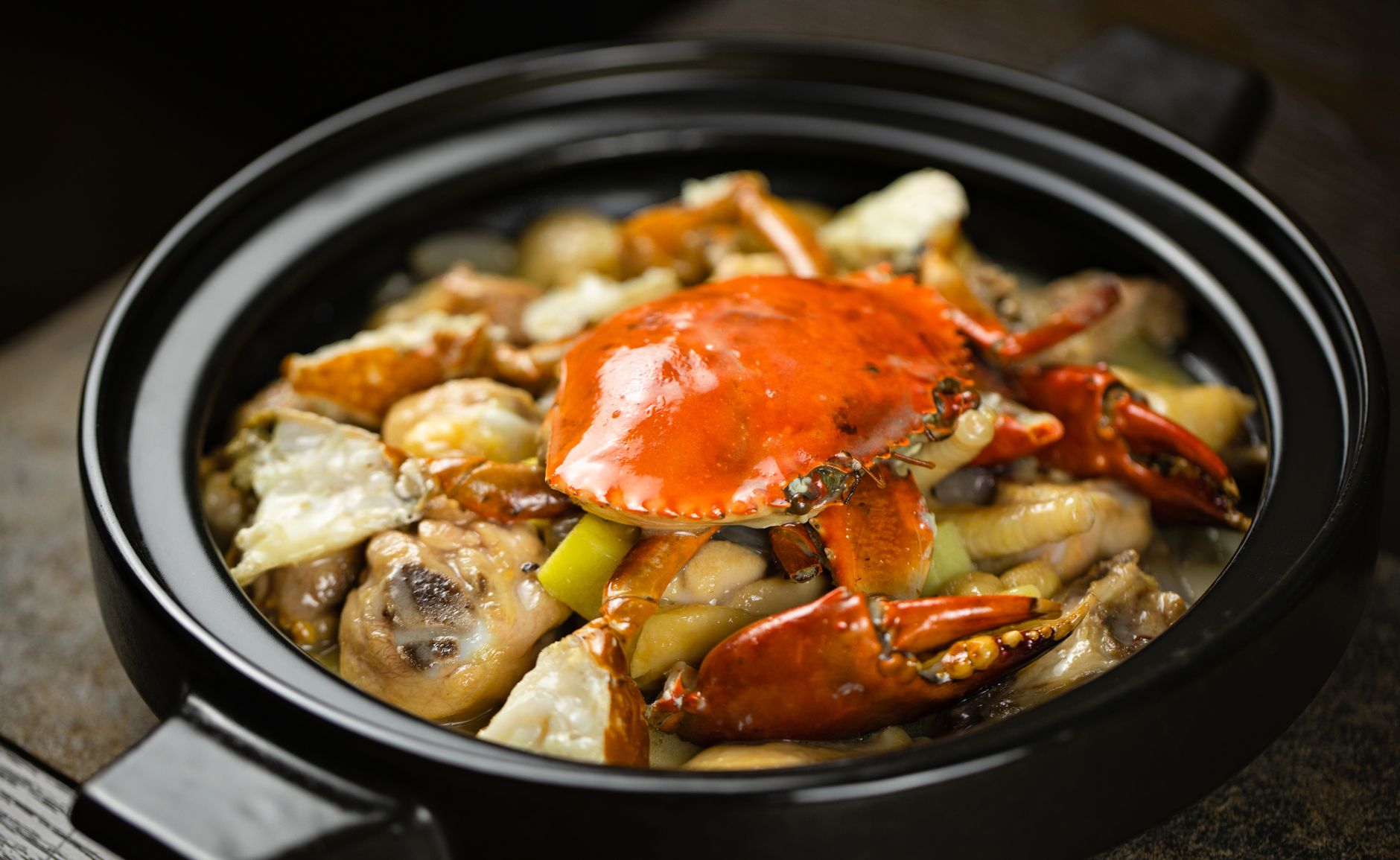 Crab and Mushroom Clay Pot Stew