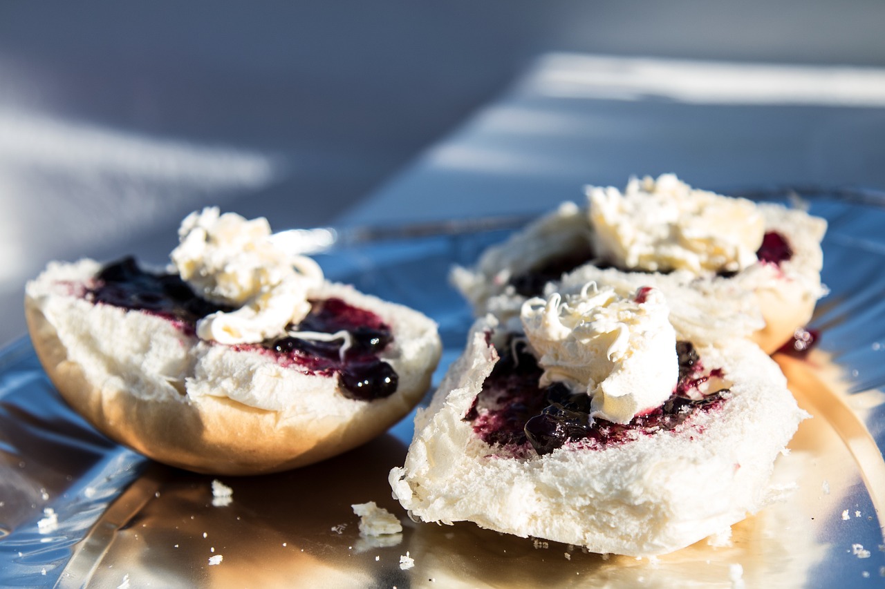 Cream Scones with Blueberry Jam