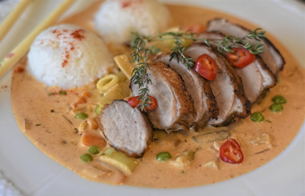 Creamy Pork Medallions with Rice