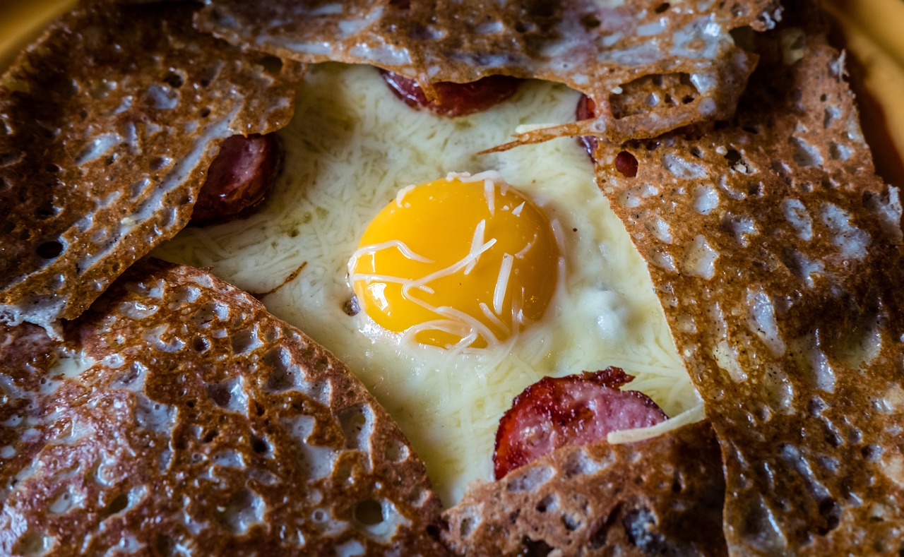 Crepes with Egg and Sausage