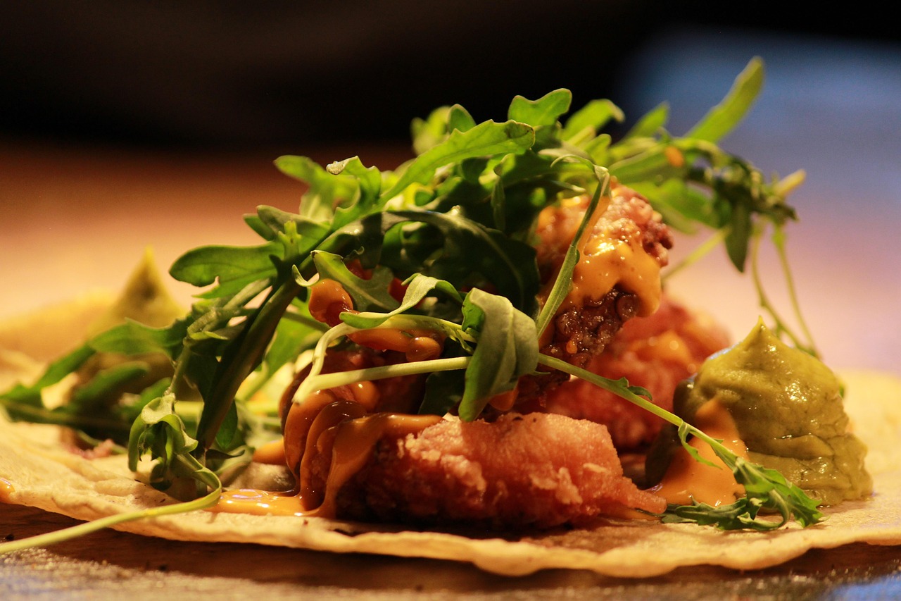 Crispy Chicken Taco with Arugula