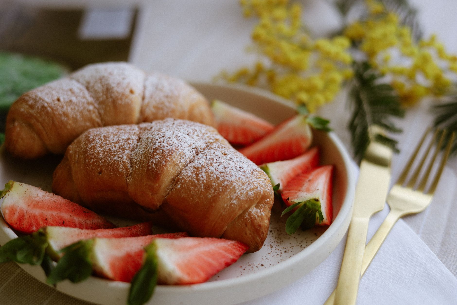 Croissants with Strawberries