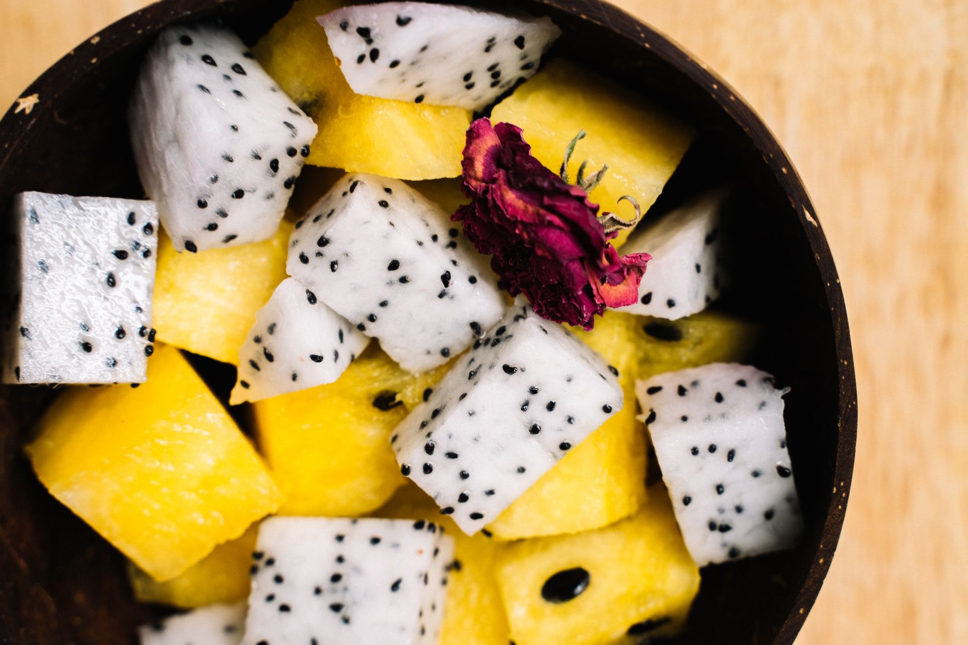 Dragon Fruit and Pineapple Fruit Salad