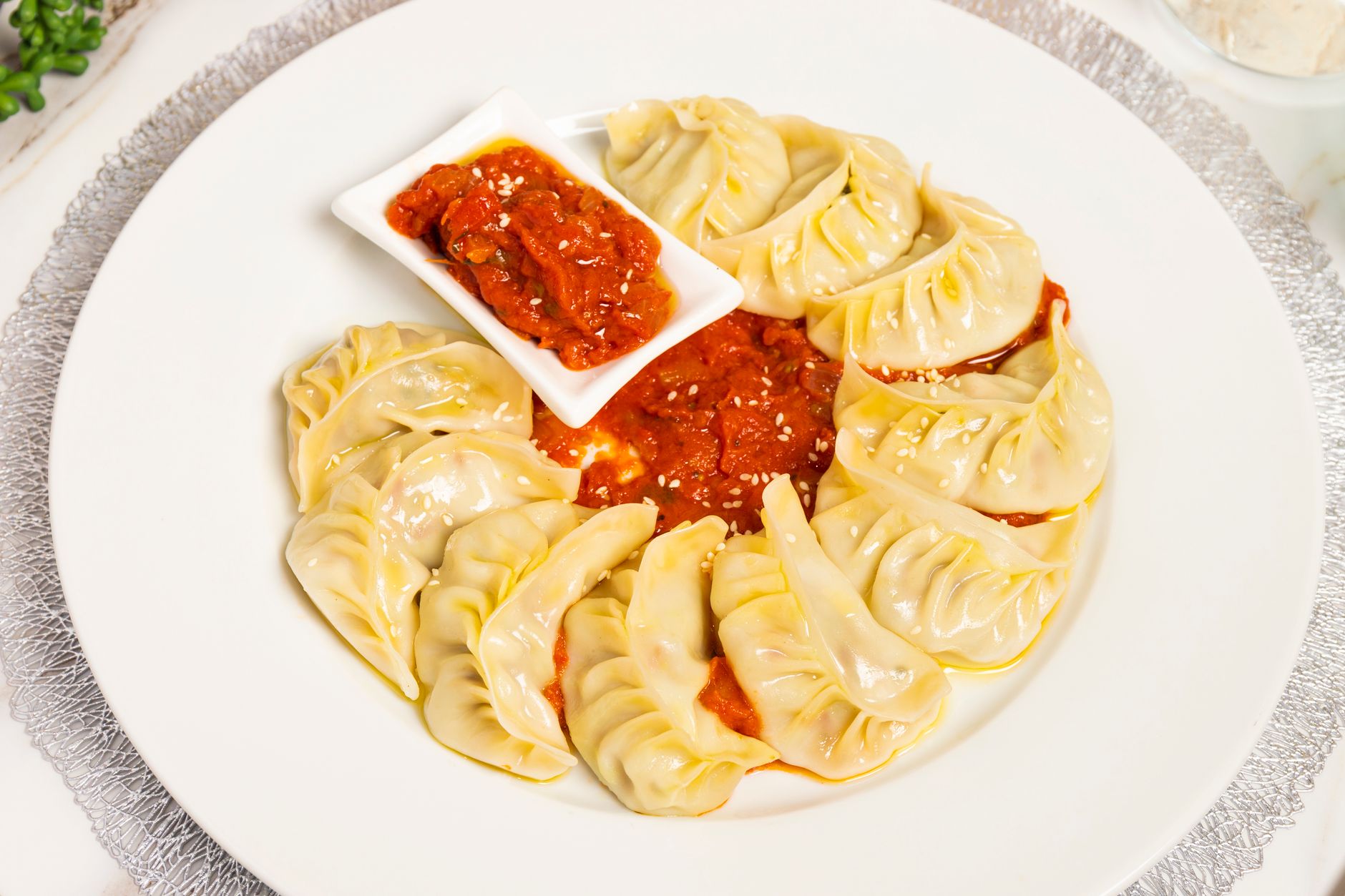 Dumplings with Tomato Sauce