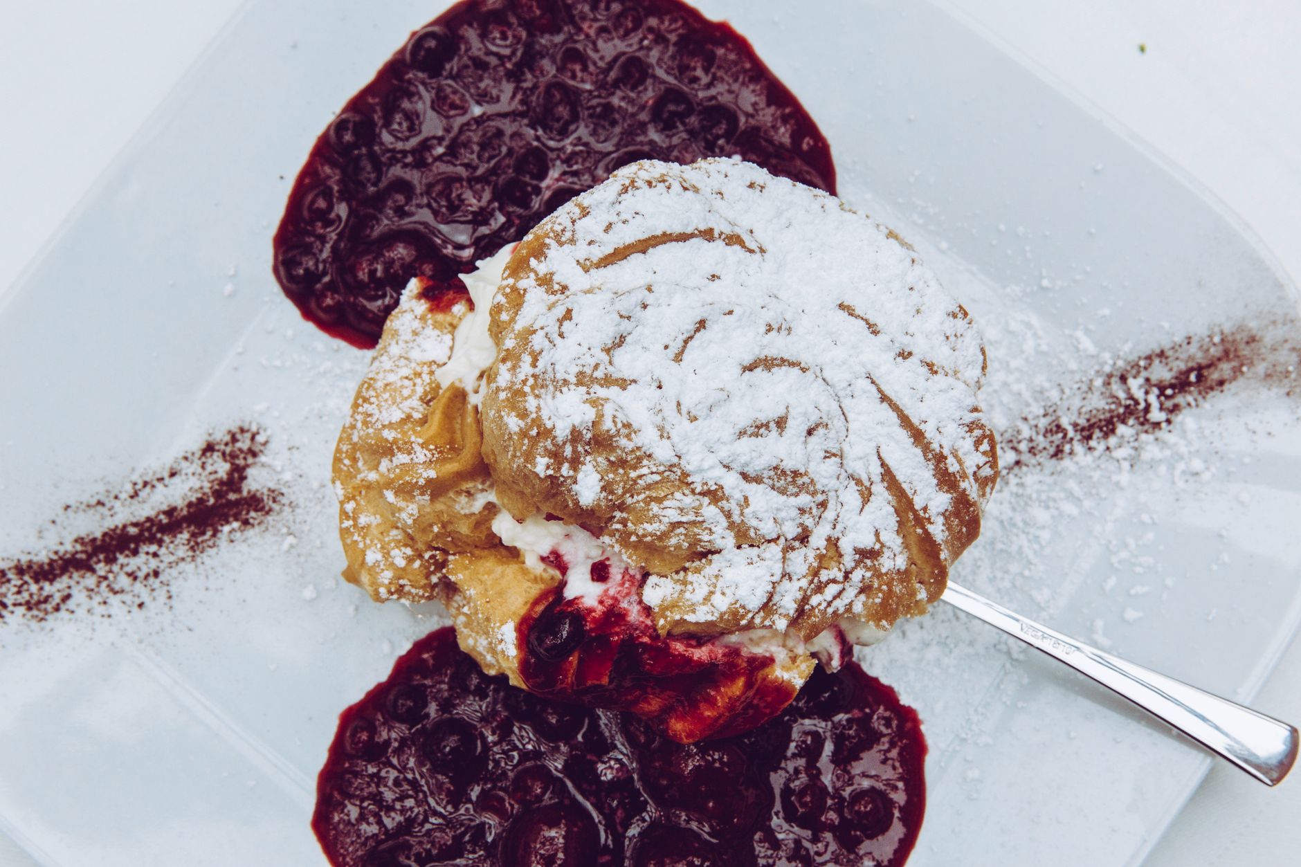 Dutch Mini Pancakes with Berry Compote