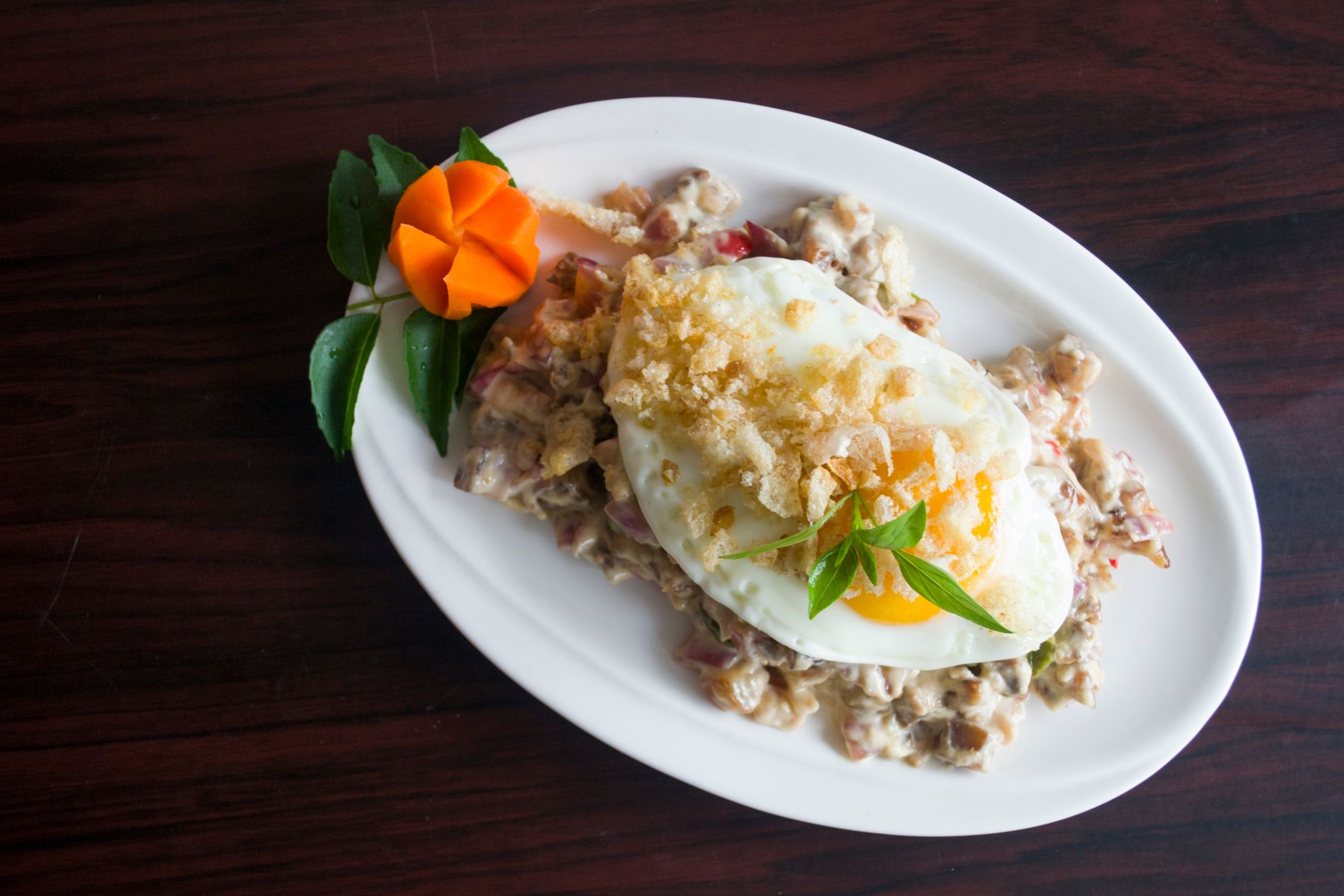 Egg over Rice with Mushrooms