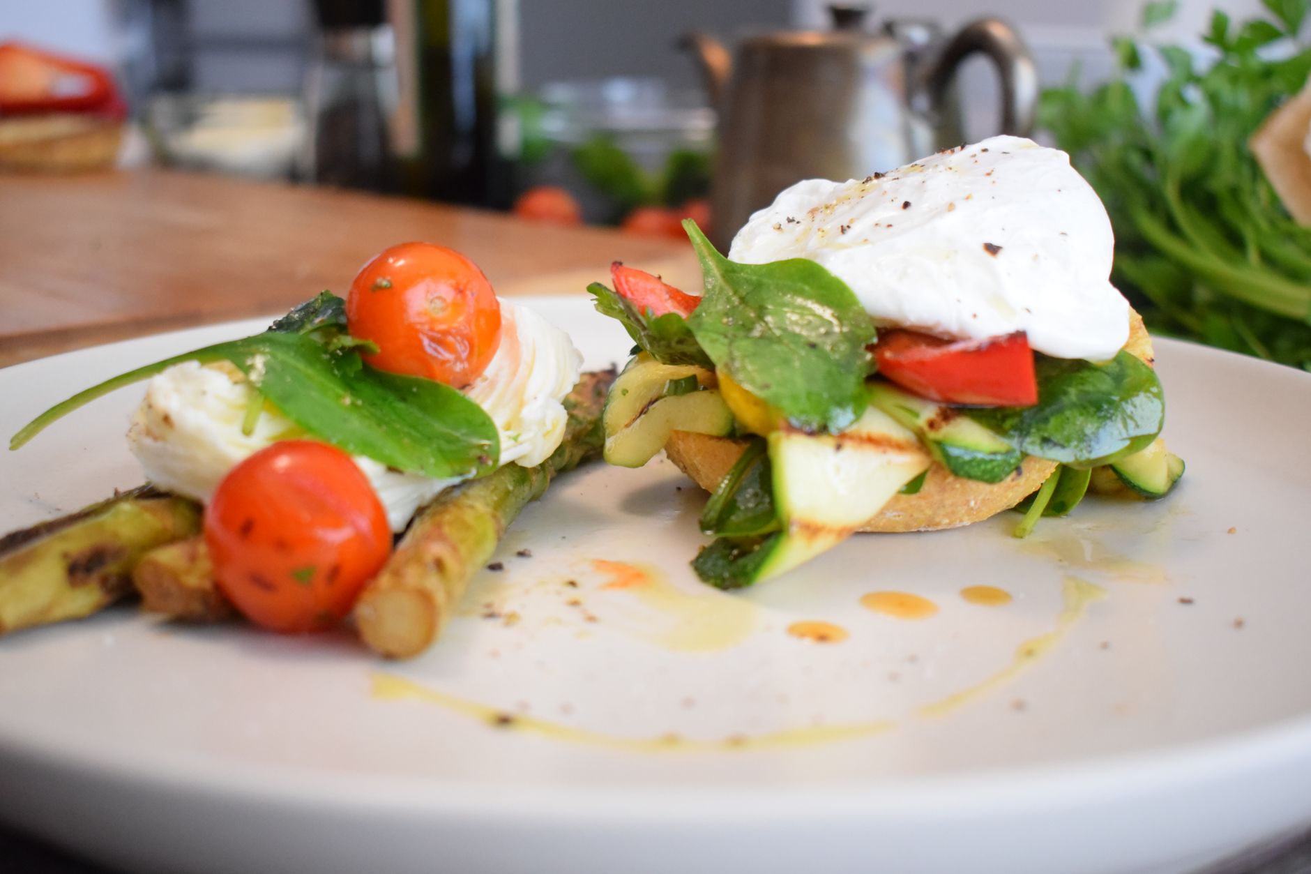 Eggs Benedict with Grilled Vegetables