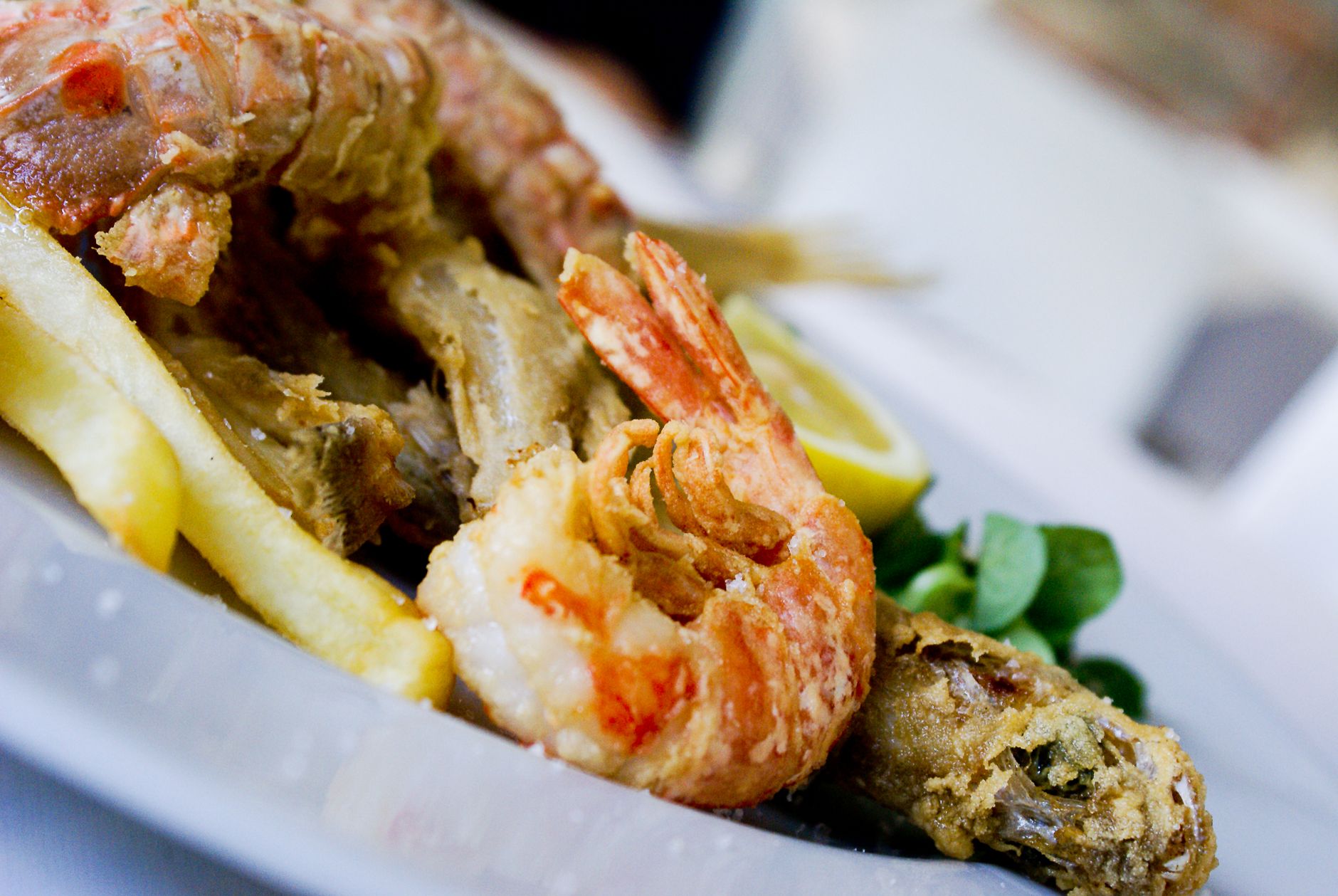 Fried Shrimp with French Fries