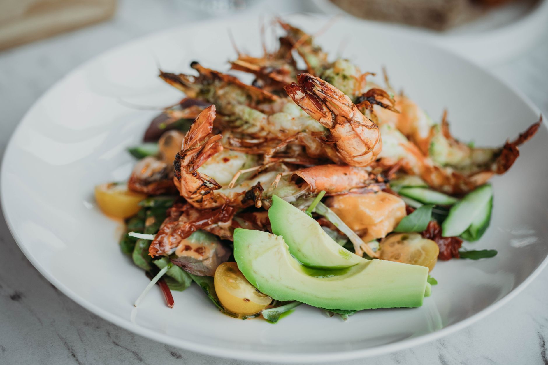 Garlic Shrimp with Avocado