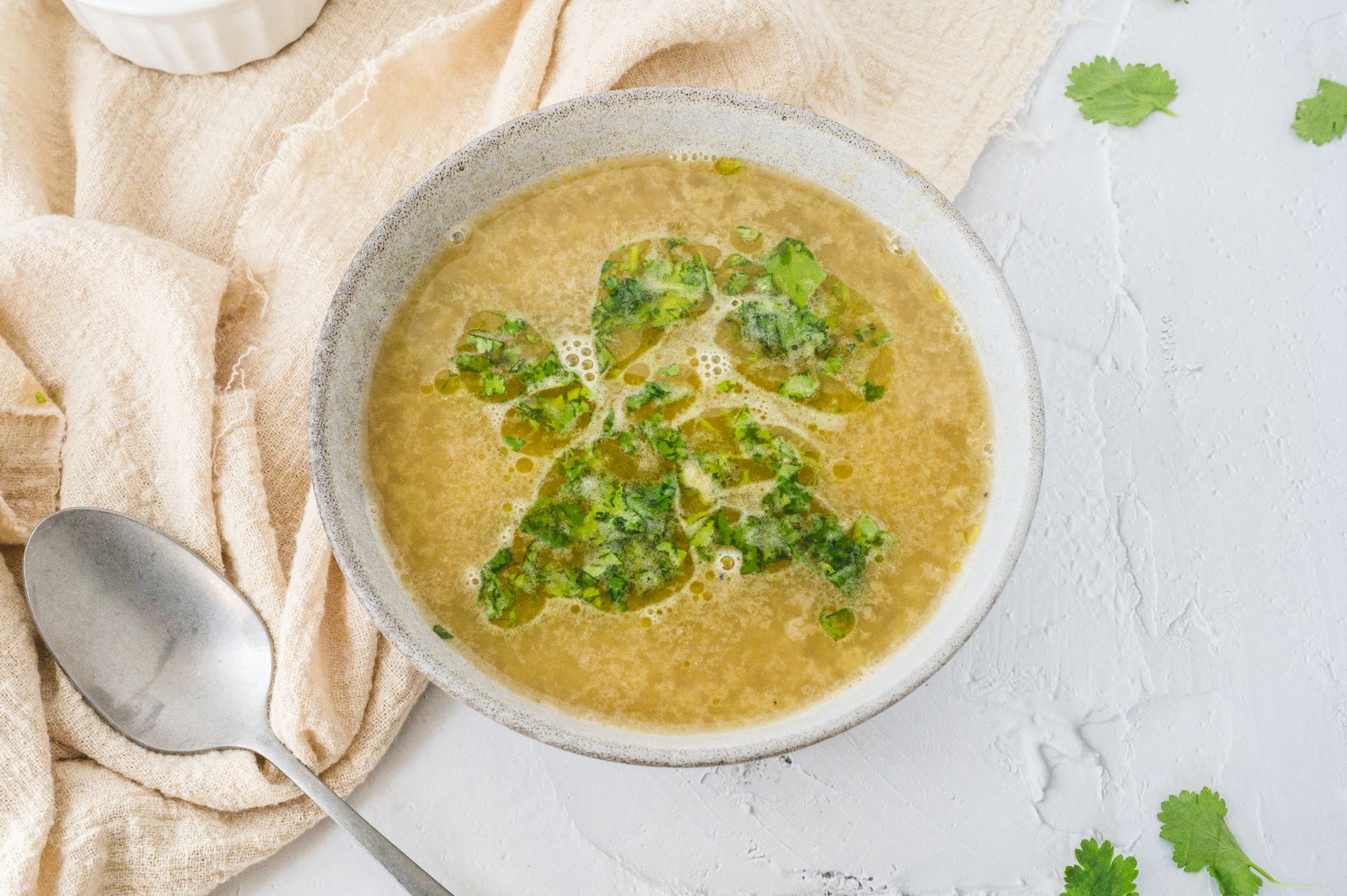 Garlic Soup with Cilantro