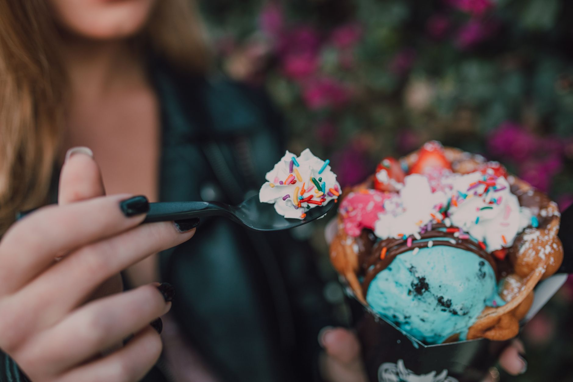 Caramel Gelato Cone with Sprinkles