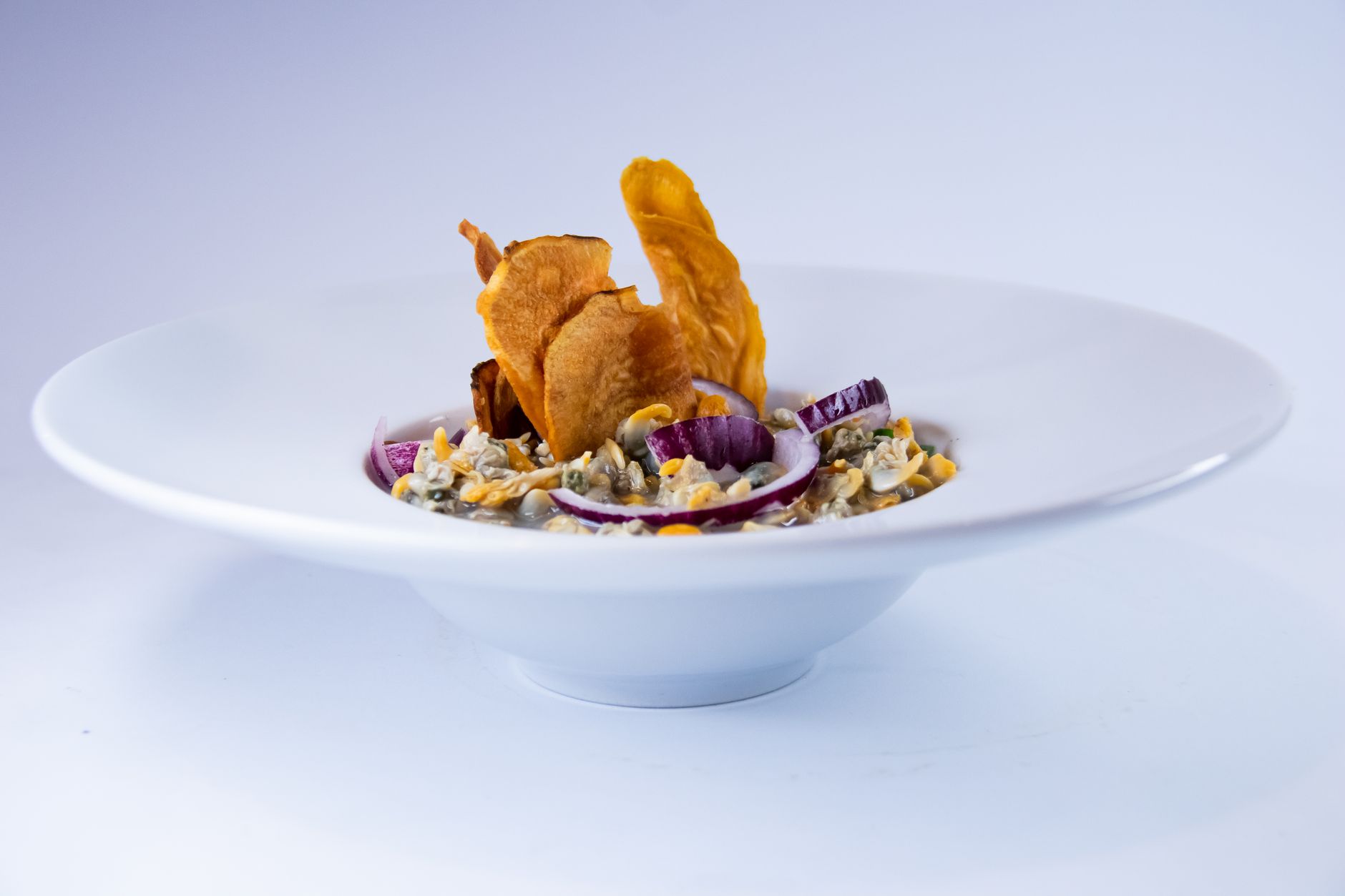 Grain Salad with Roasted Vegetables and Crispy Chips