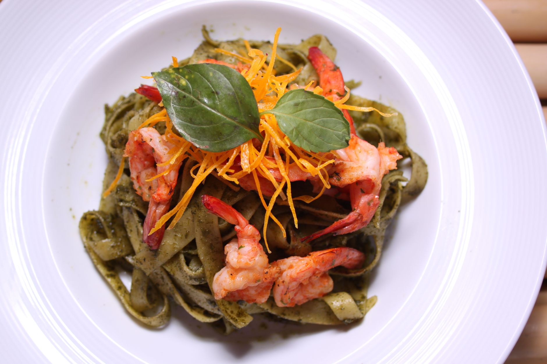 Green Pasta with Shrimp